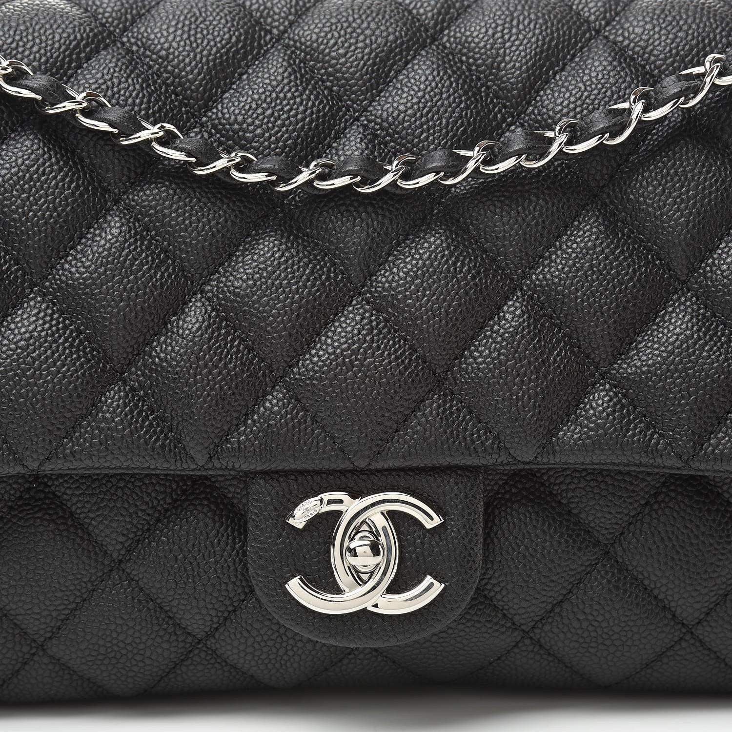 Chanel Caviar Quilted Jumbo Easy Flap Black 8 of 11