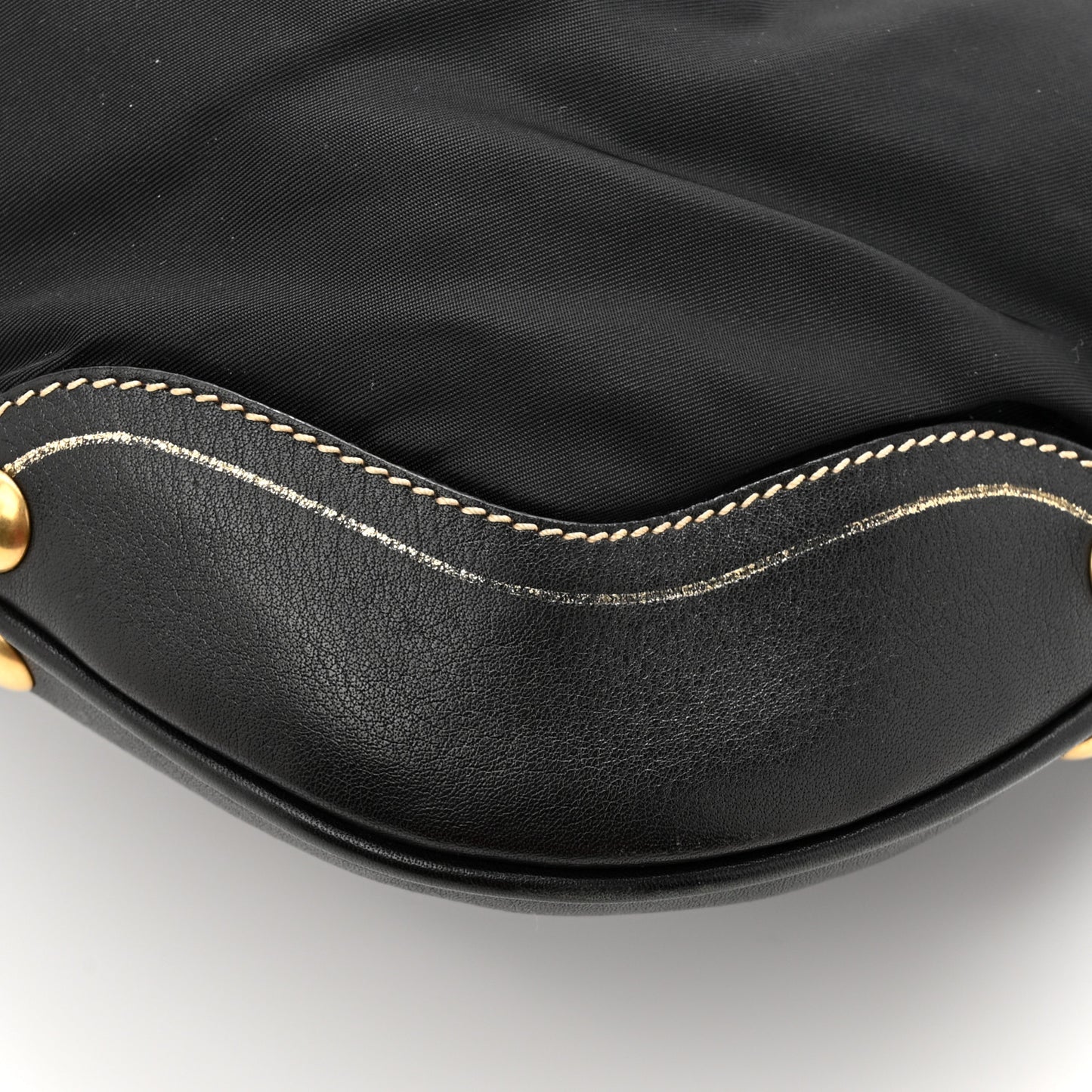 Tessuto Nylon Soft Calf Small Tote Black