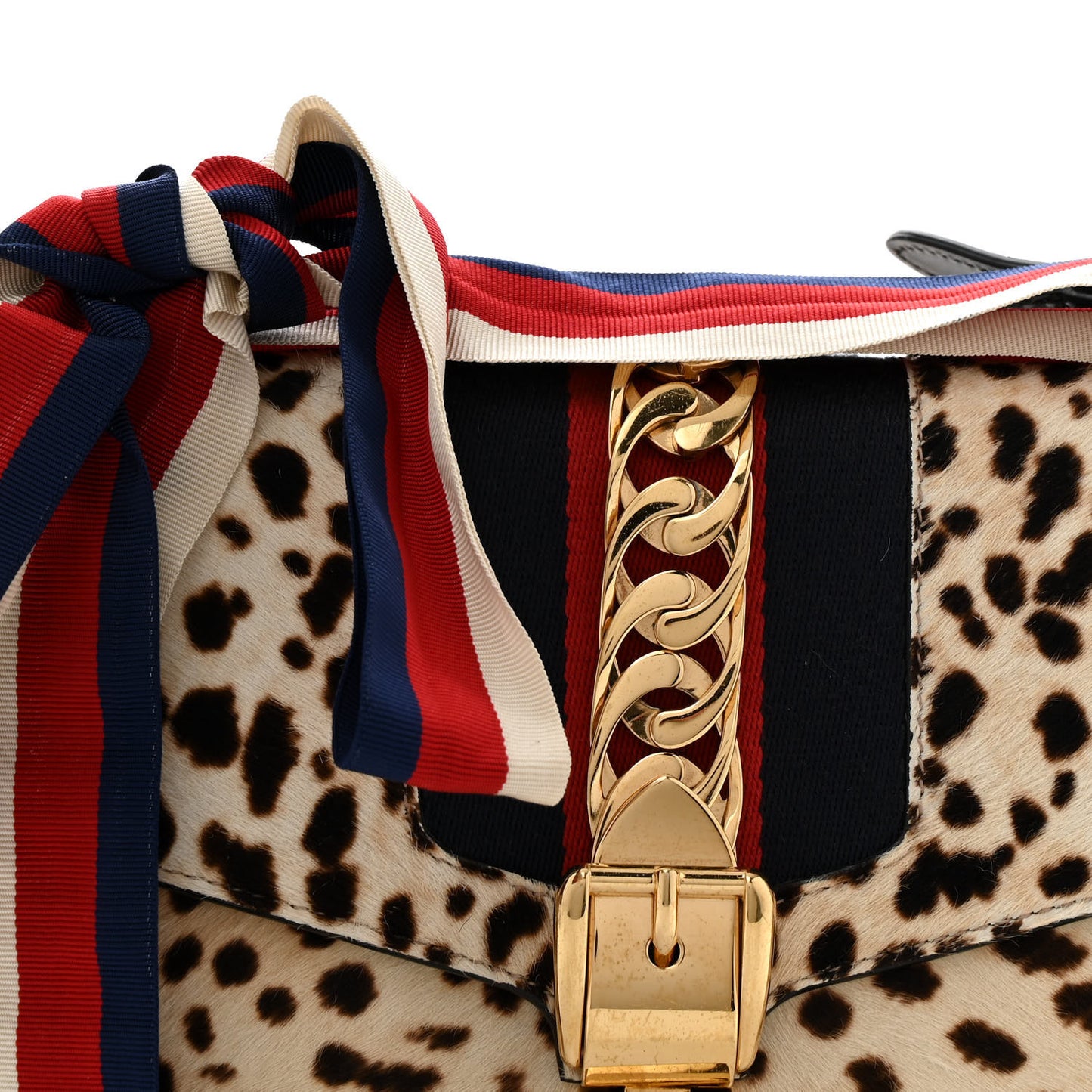 Calf Hair Leopard Print Small Sylvie Shoulder Bag Naturale Black