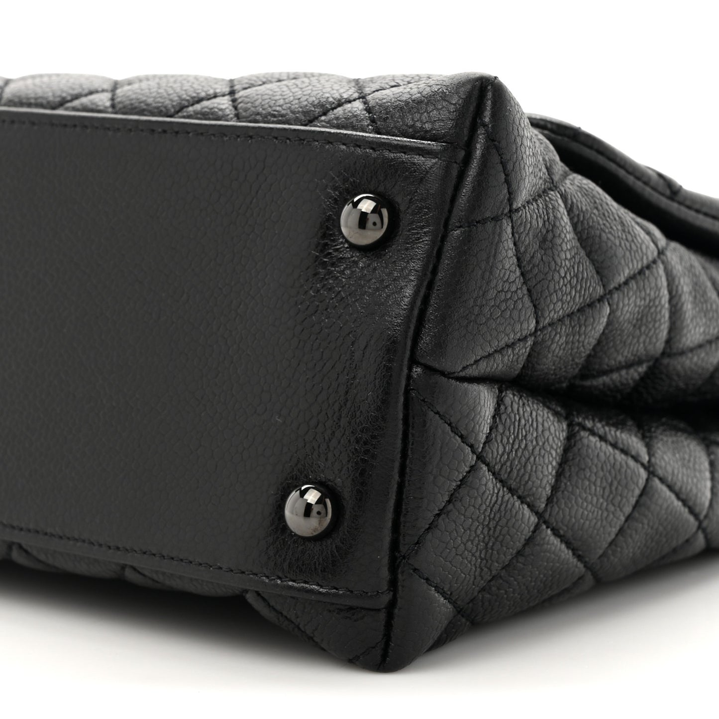 Caviar Quilted Small Coco Handle Flap So Black