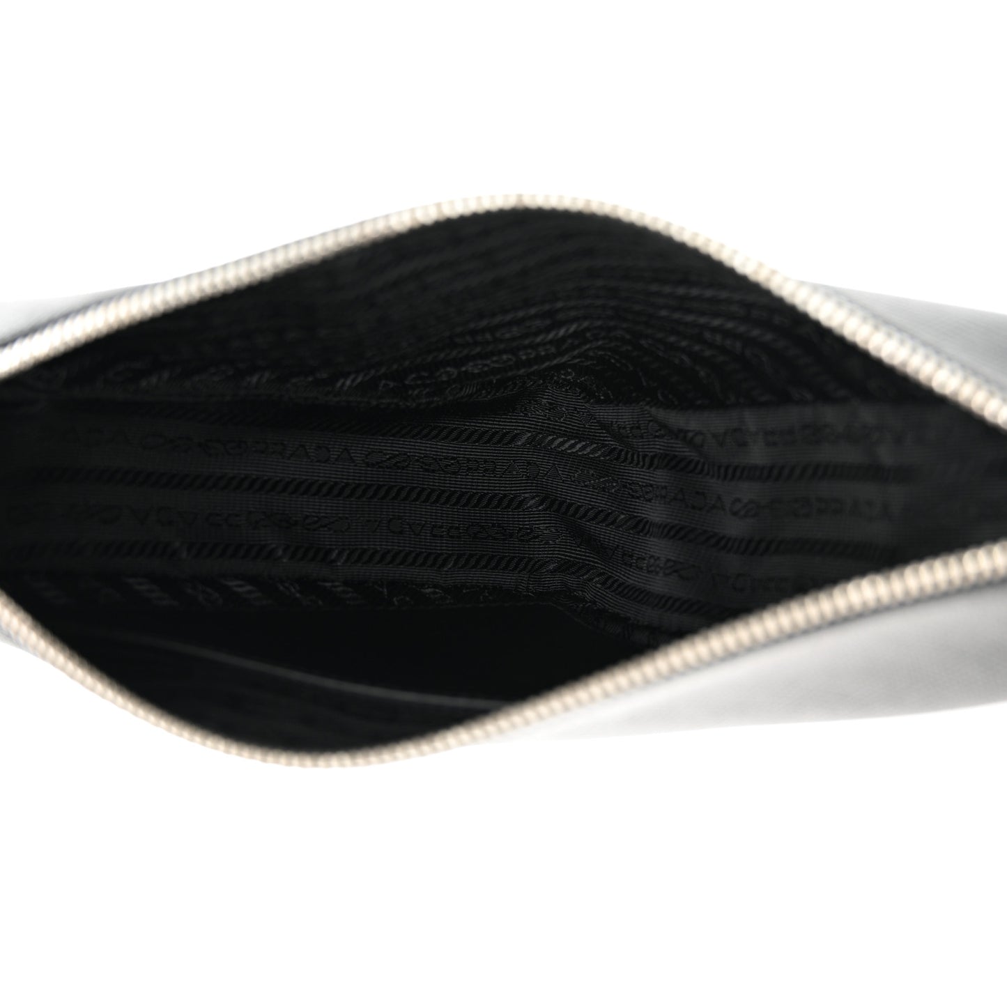 Vitello Saffiano Cuir Double Triangle Shoulder Bag Black