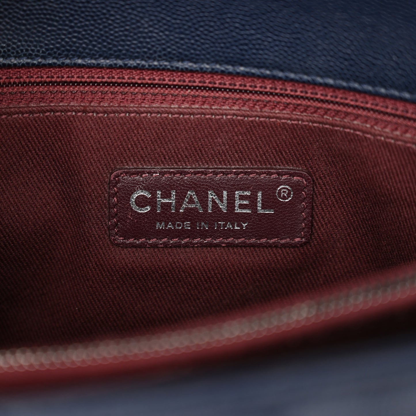 Caviar Quilted Large Coco Handle Flap Navy