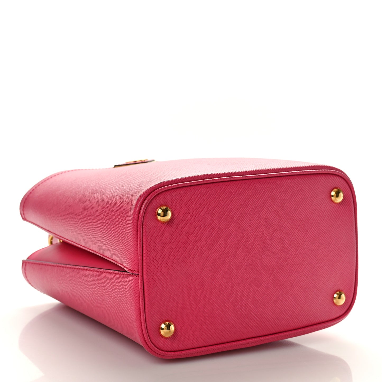 Saffiano Cuir Medium Panier Bucket Bag Magenta Black