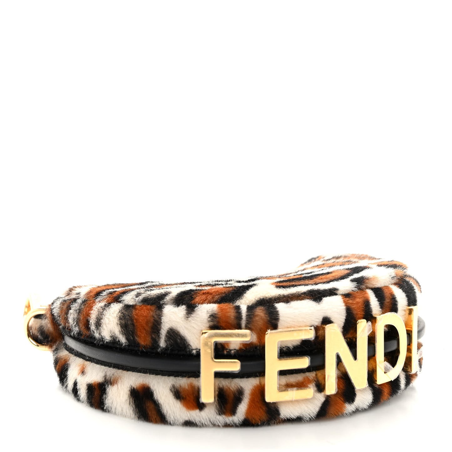 Sheepskin Vitello Grace Pony Hair Ocelot Nano Fendigraphy Hobo Charm Multicolor Black