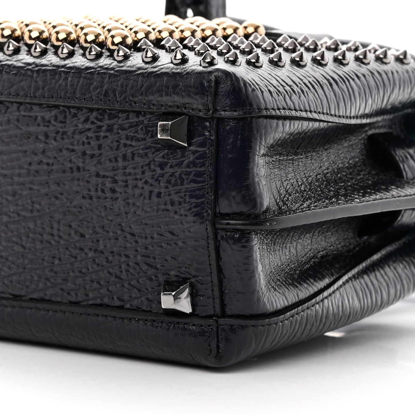 Calfskin Studded Mini Milla Tote Blue