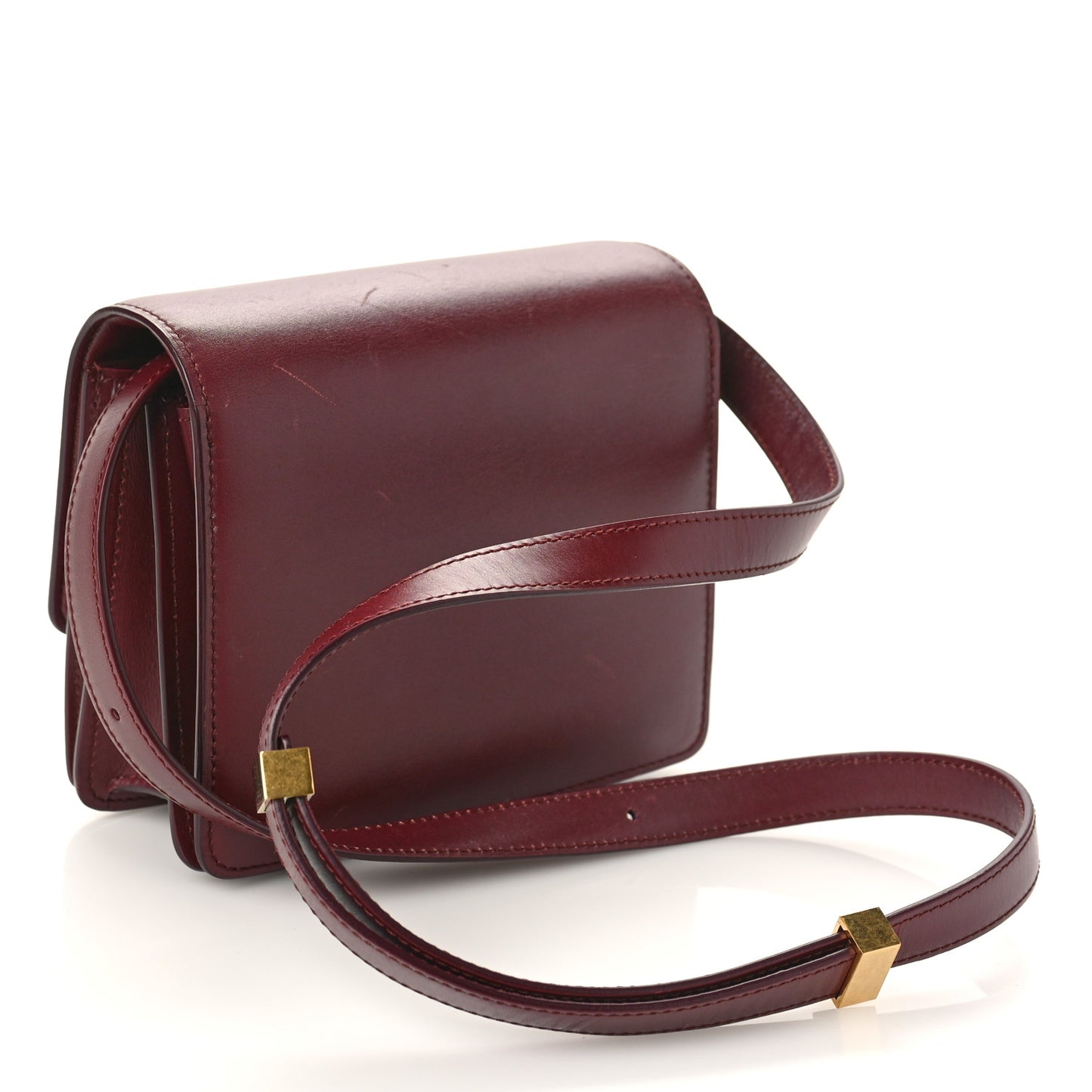 Box Calfskin Small Classic Box Flap Bag Burgundy