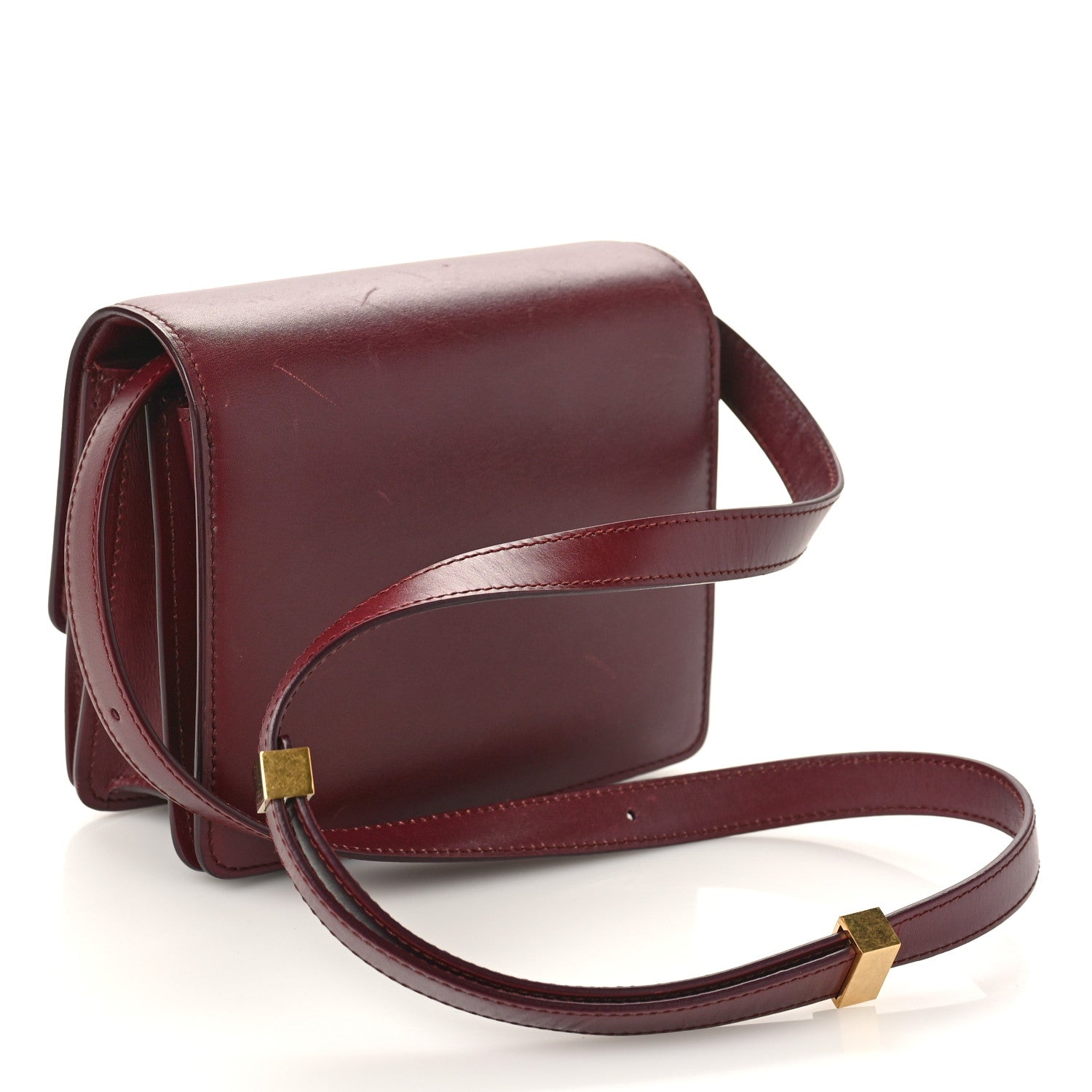 Celine Box Calfskin Small Classic Box Flap Bag Burgundy 2 of 13