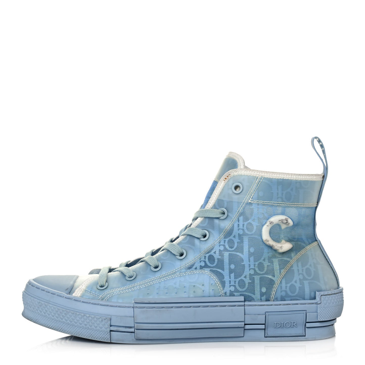 X DANIEL ARSHAM Technical Canvas Oblique Mens B23 High Top Sneakers 42 Blue Beige