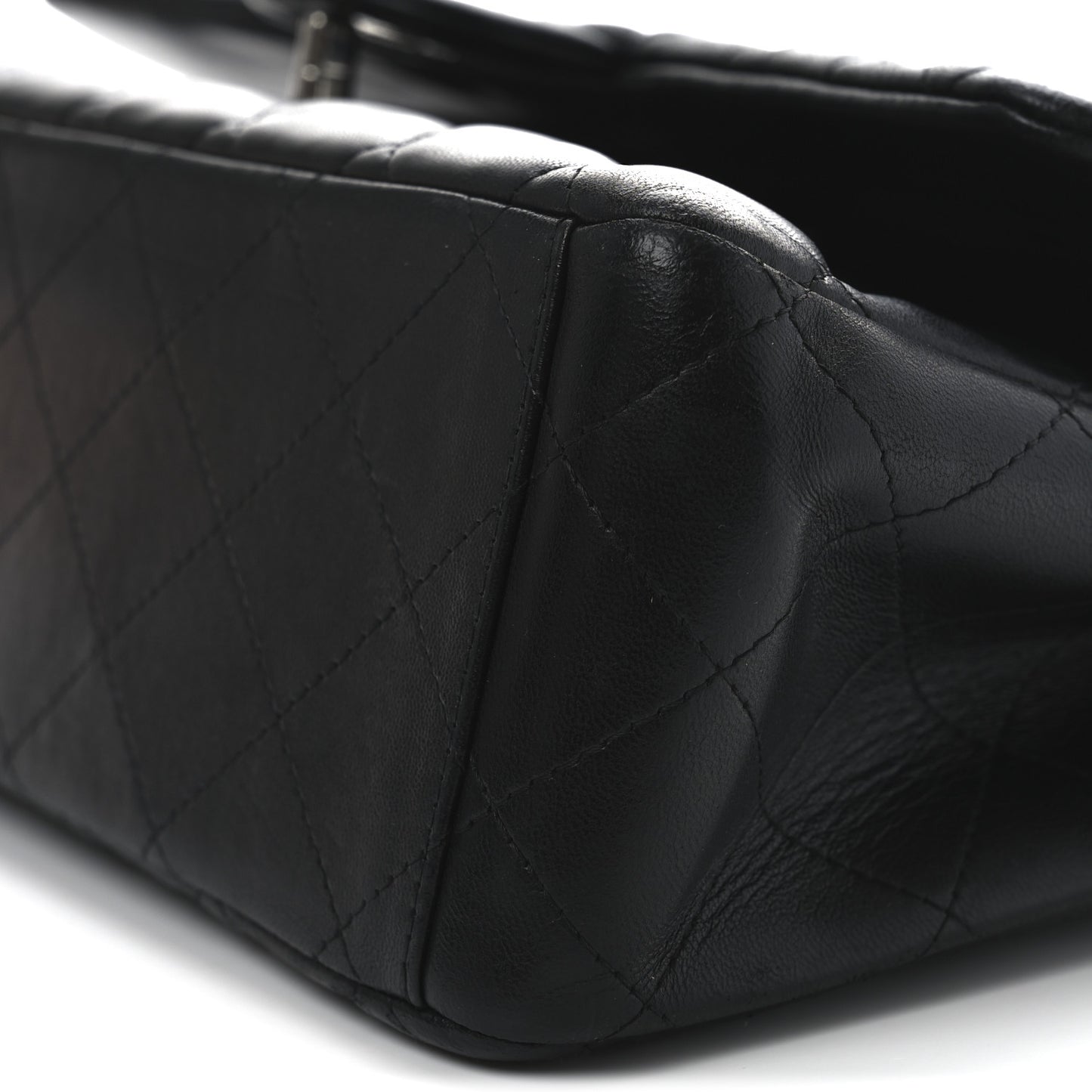 Lambskin Quilted Maxi Double Flap Black