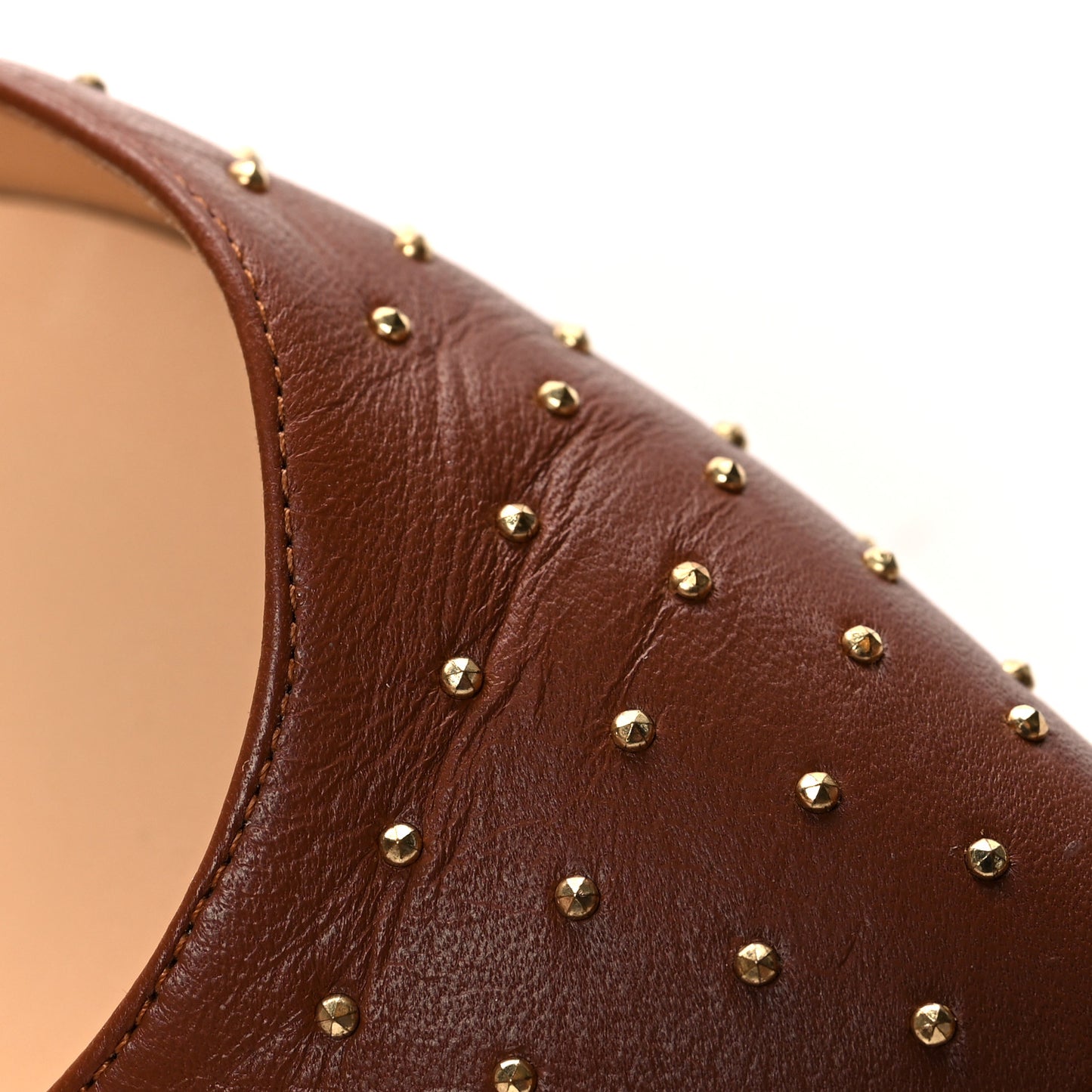 Nappa Studded Iriza Flats 39.5 Cuoio