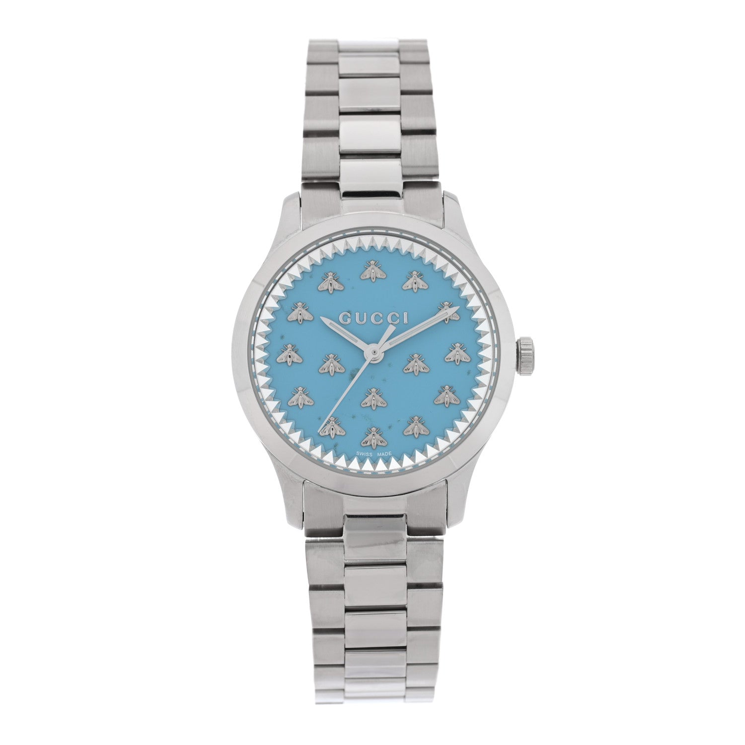Gucci Stainless Steel 32mm G-Timeless Bee Quartz Watch Turquoise