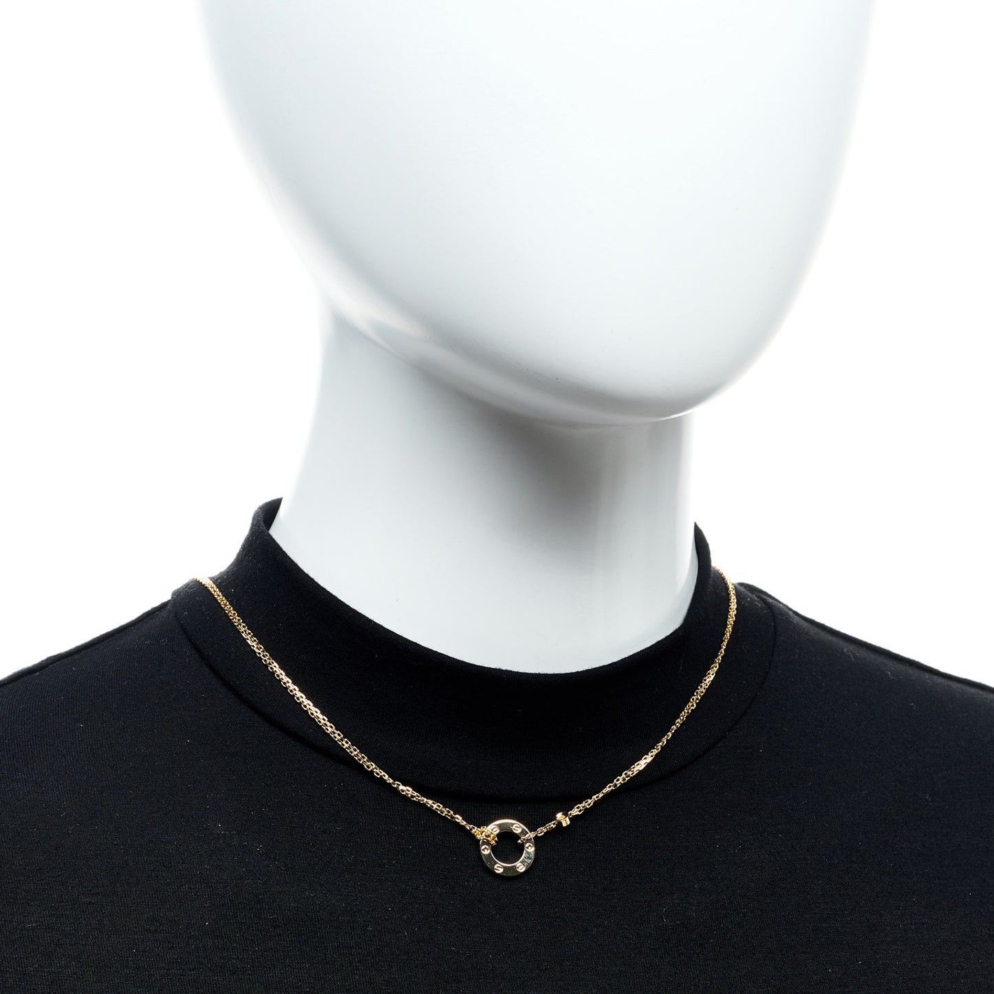 18K Yellow Gold 2 Diamond LOVE Necklace