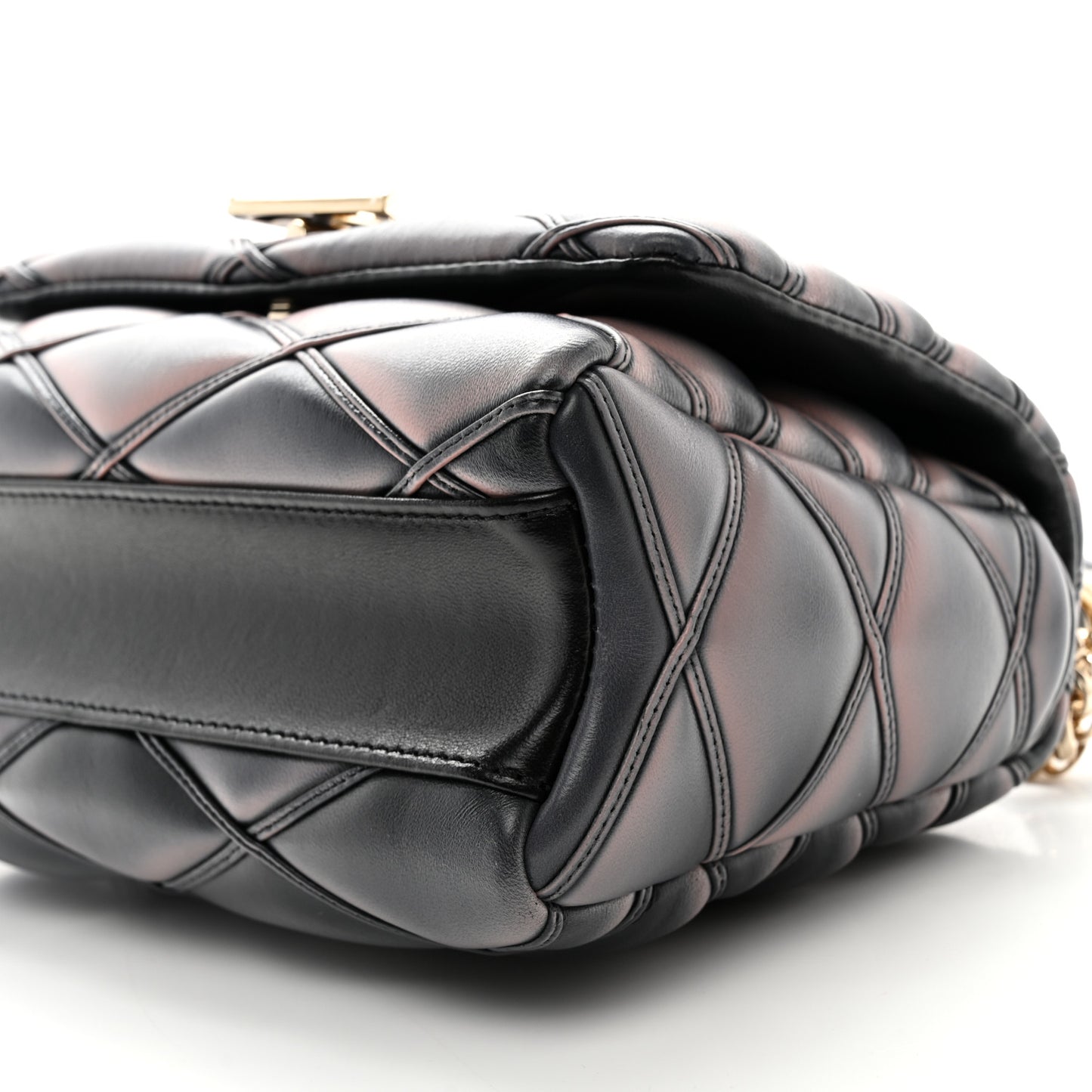 Lambskin Malletage Top Handle GO-14 MM Black Pink