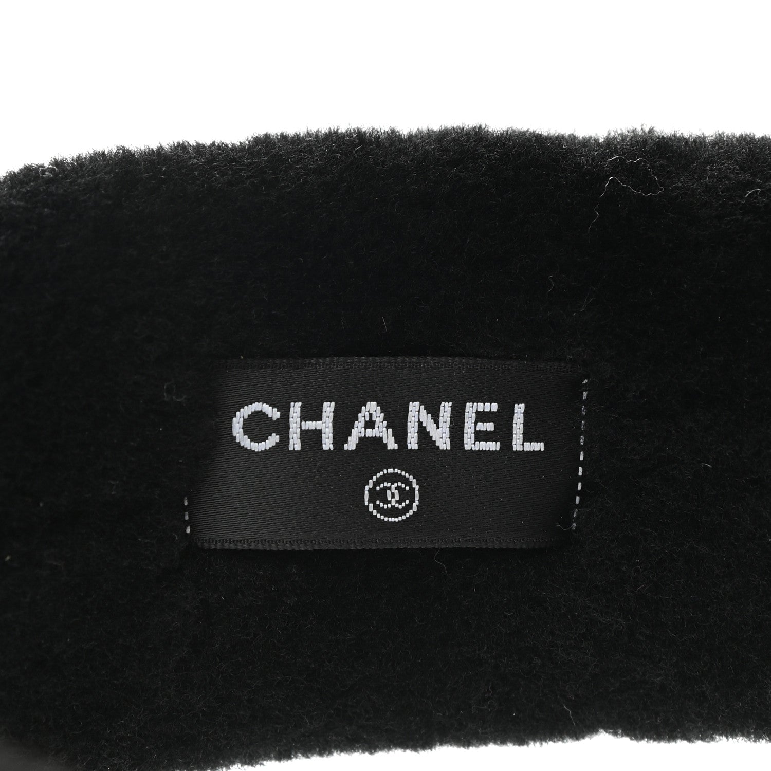 Chanel Shearling Logo Headband Black White 4 of 5