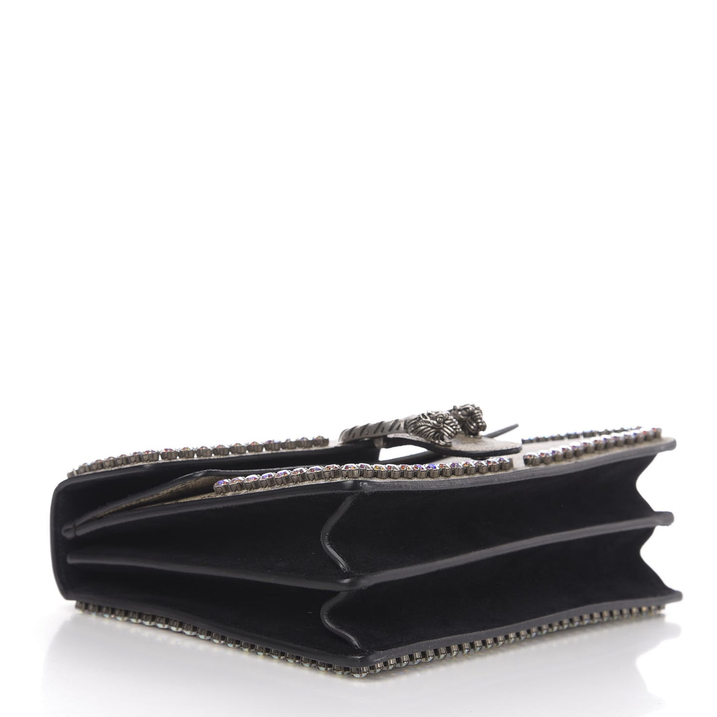 GG Supreme Monogram Crystal Medium Dionysus Shoulder Bag Black