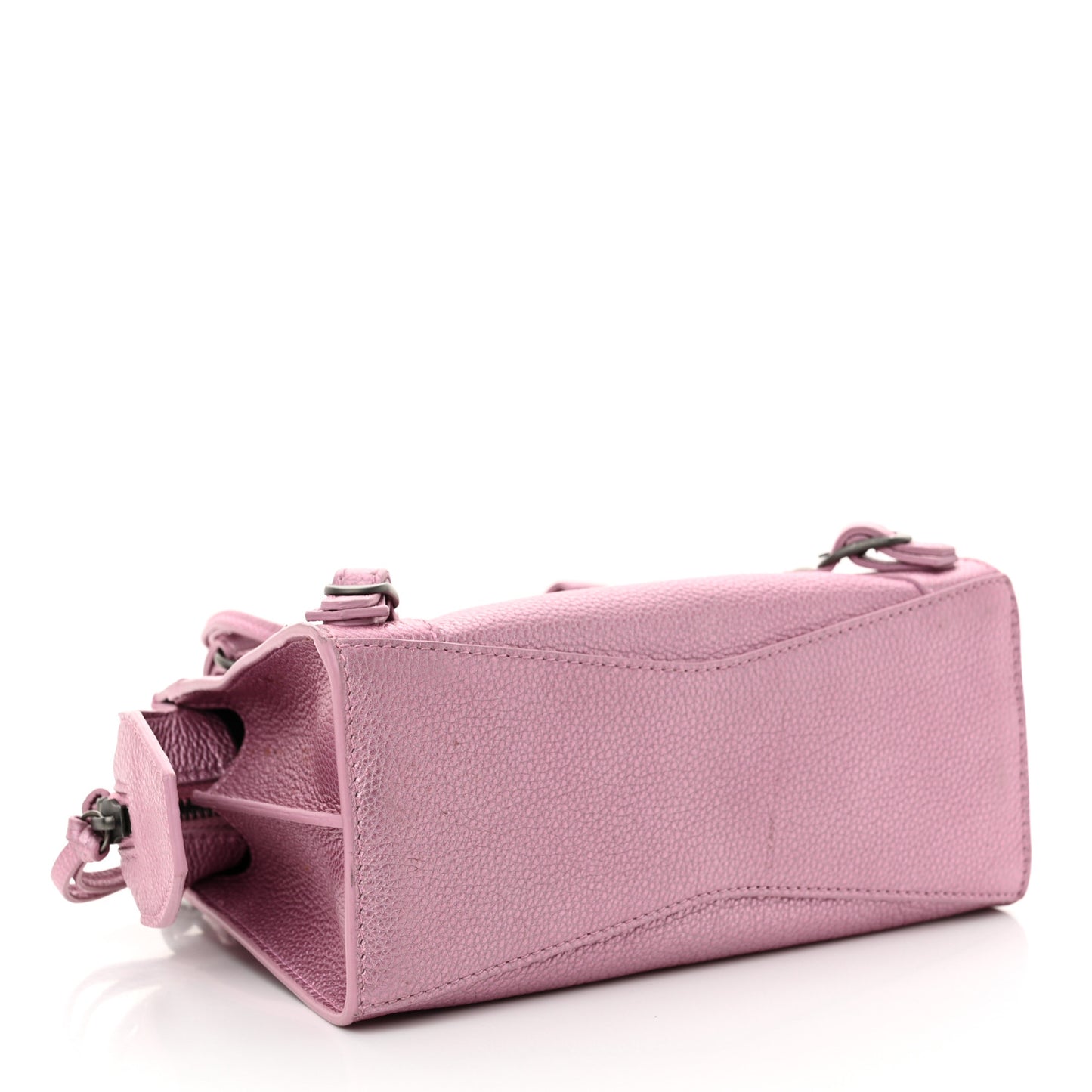 Metallic Grained Calfskin Neo Classic Silver Hardware Mini City Pink