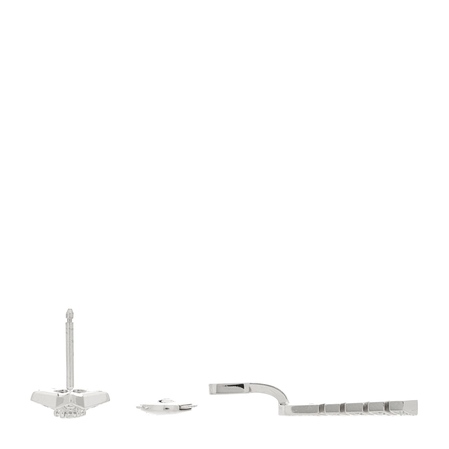 Chanel 18K White Gold Diamond Comete Chevron Single Earring 3 of 6