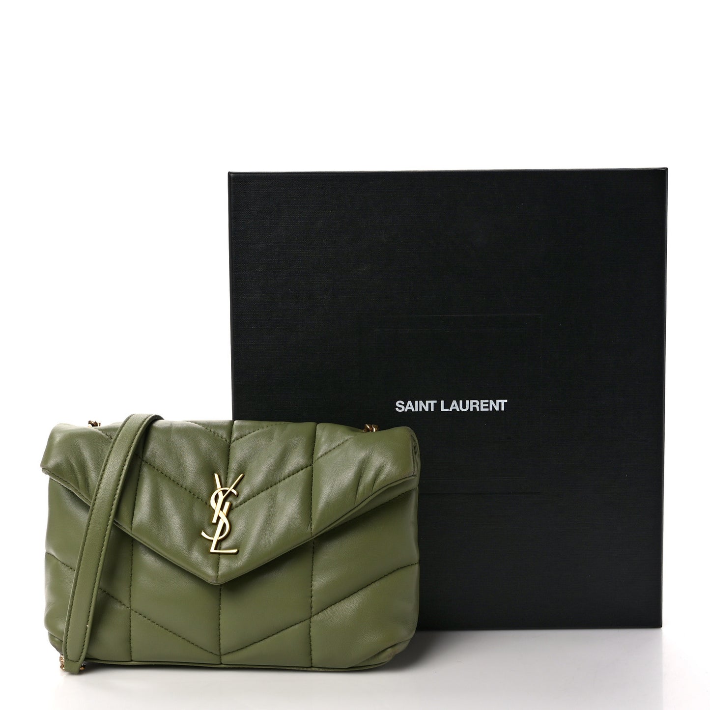 Lambskin Quilted Toy Loulou Puffer Monogram Chain Satchel Light Pistache