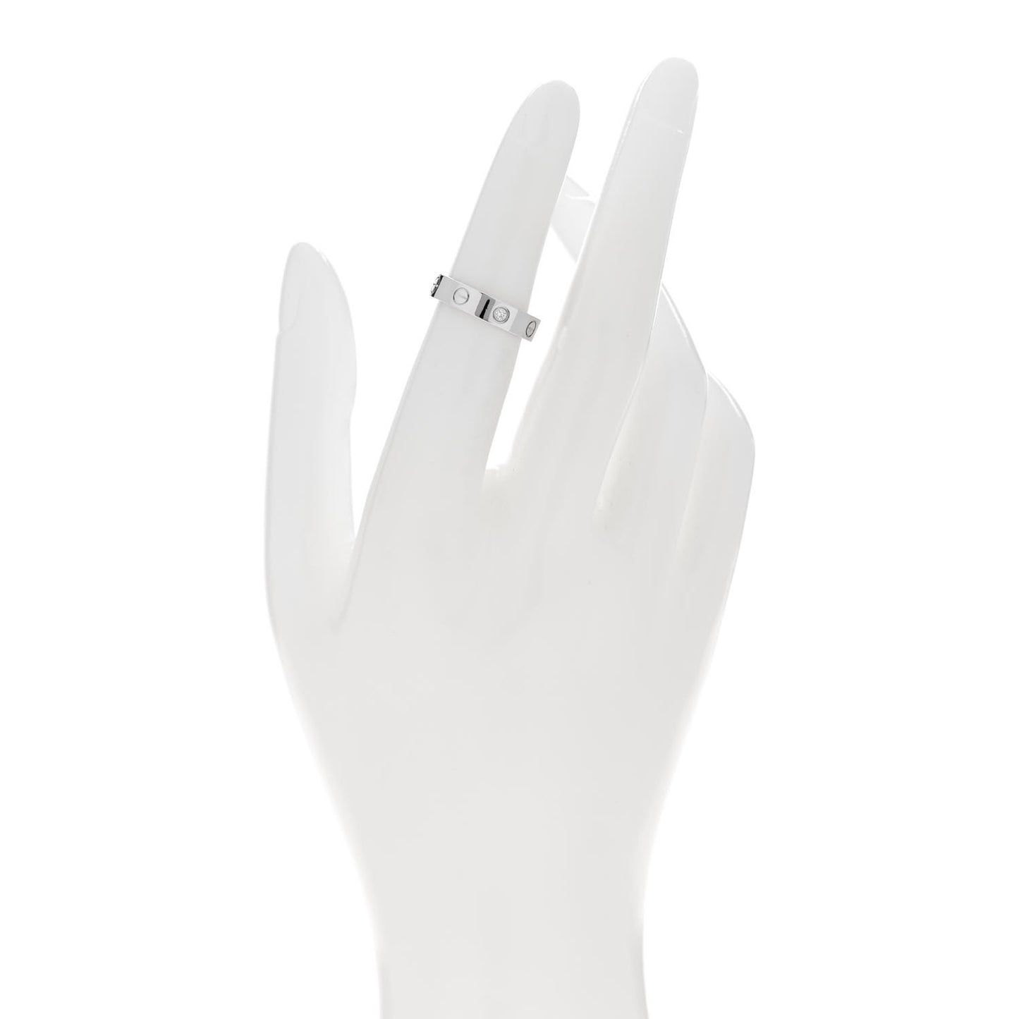 18K White Gold Diamond 4mm LOVE Wedding Band Ring 49 5