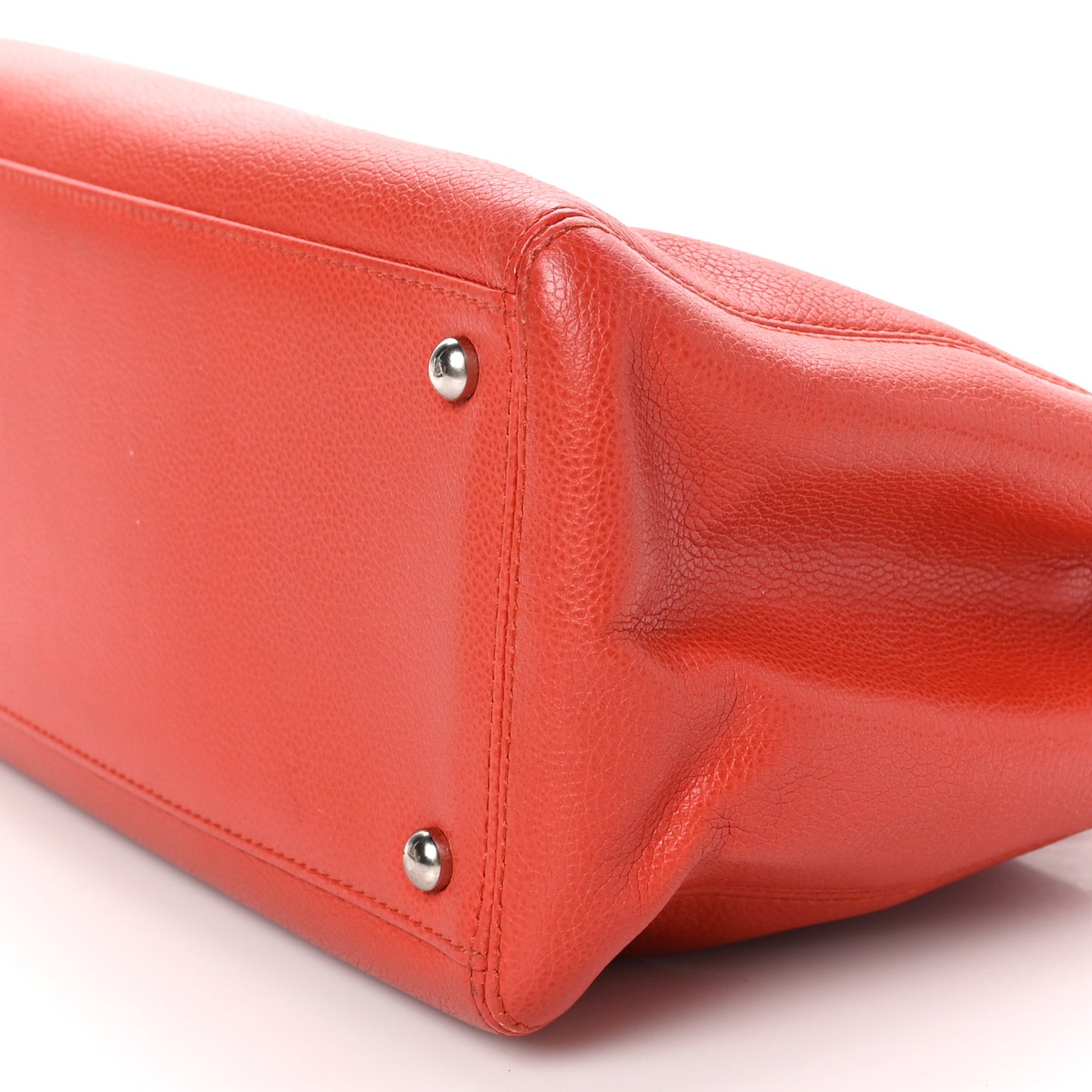 Calfskin Small Cerf Executive Shopper Tote Orange