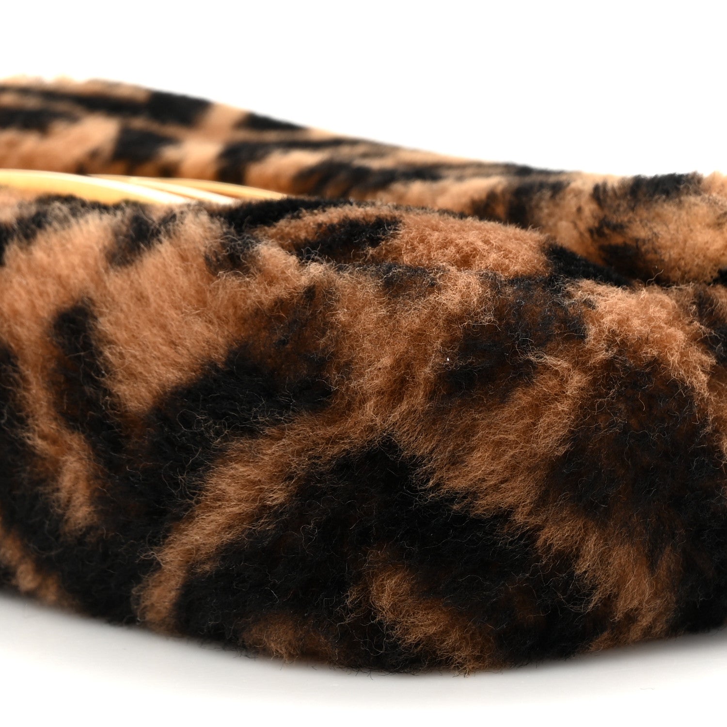 Fendi Shearling Vitello Dolce Macro FF 1974 Mini Baguette Tobacco Black 9 of 10