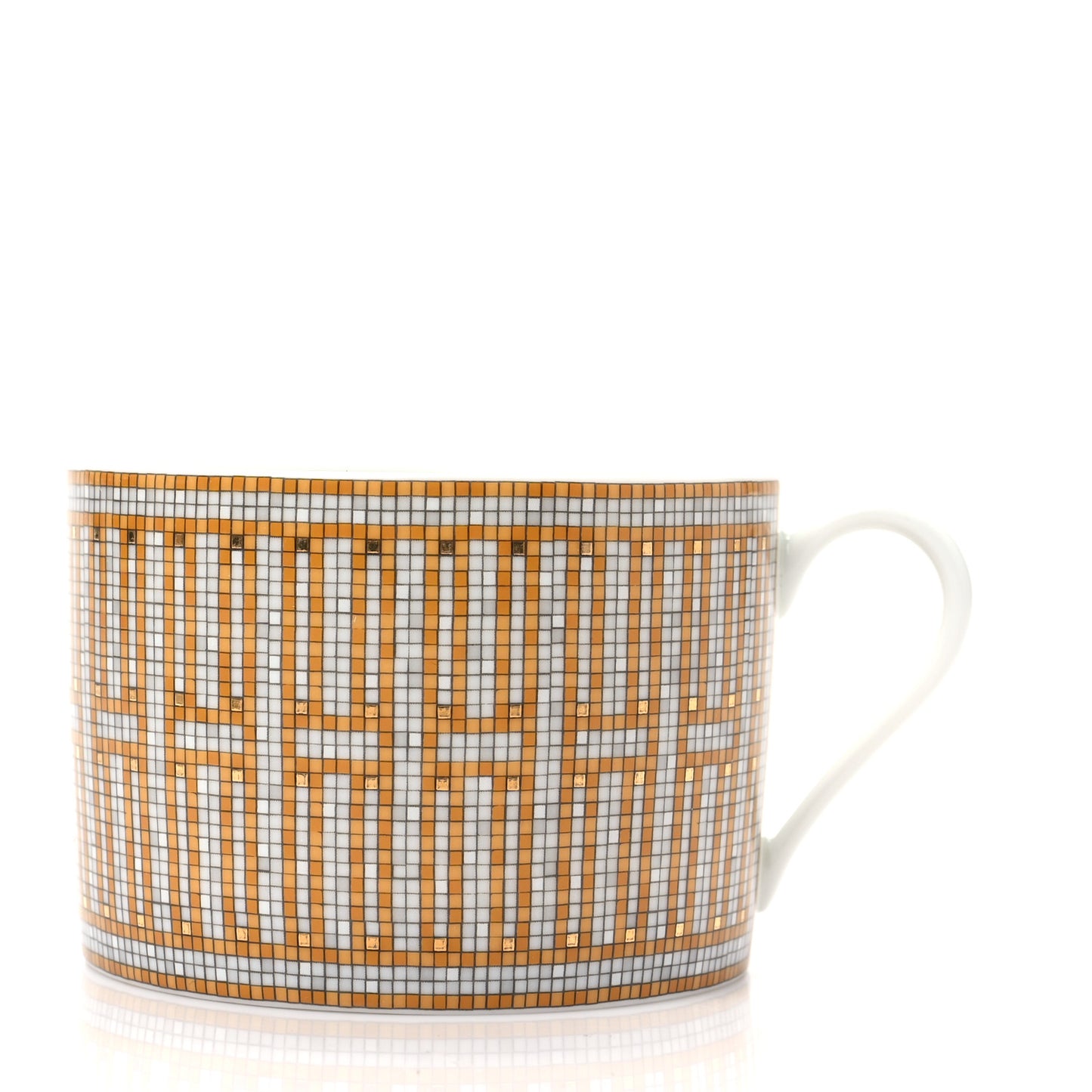 Porcelain Mosaique Au 24 Gold Tea Cup And Saucer Set Of 2