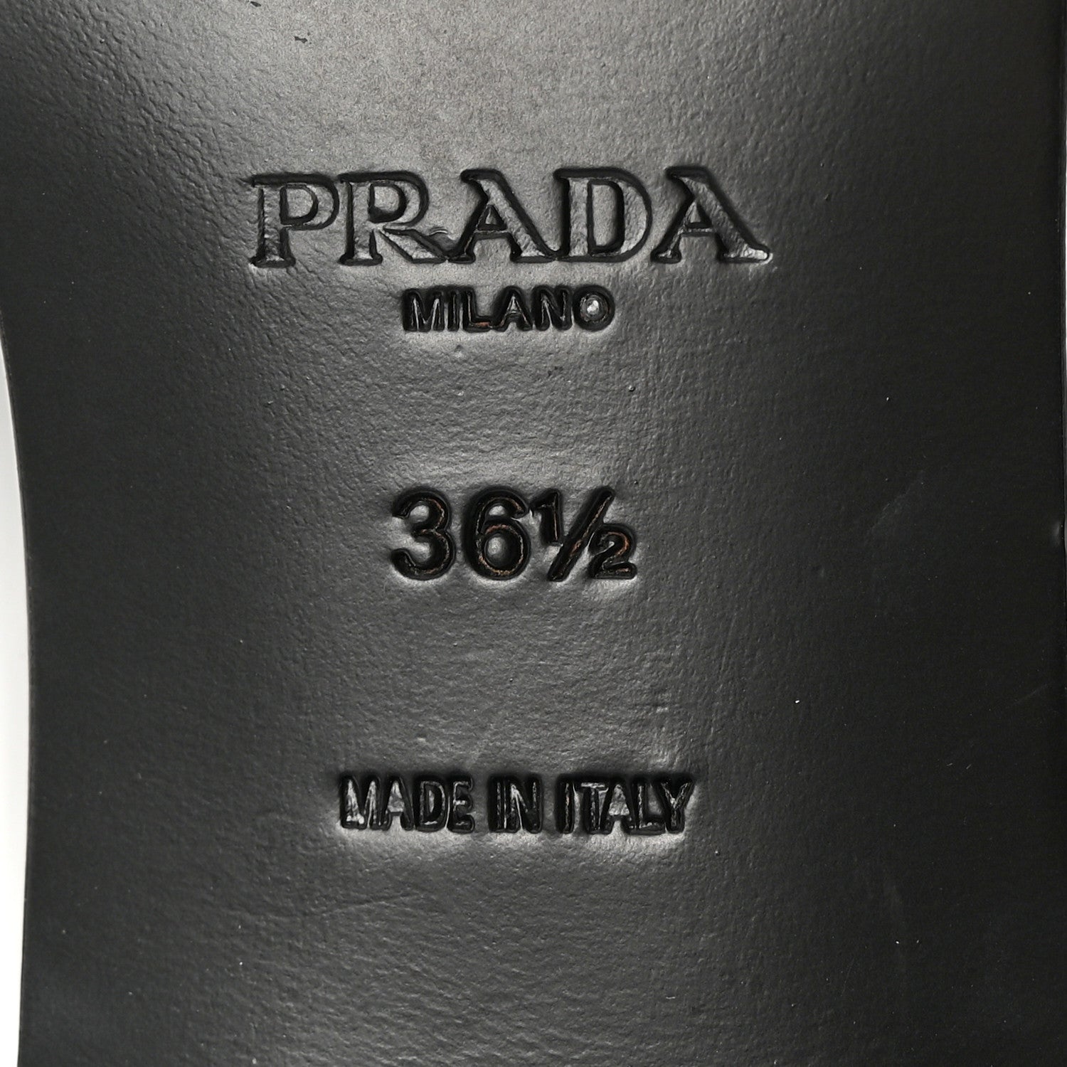 Prada Brushed Calfskin Metal Triangle Logo 20mm Loafers 36.5 Black 7 of 12