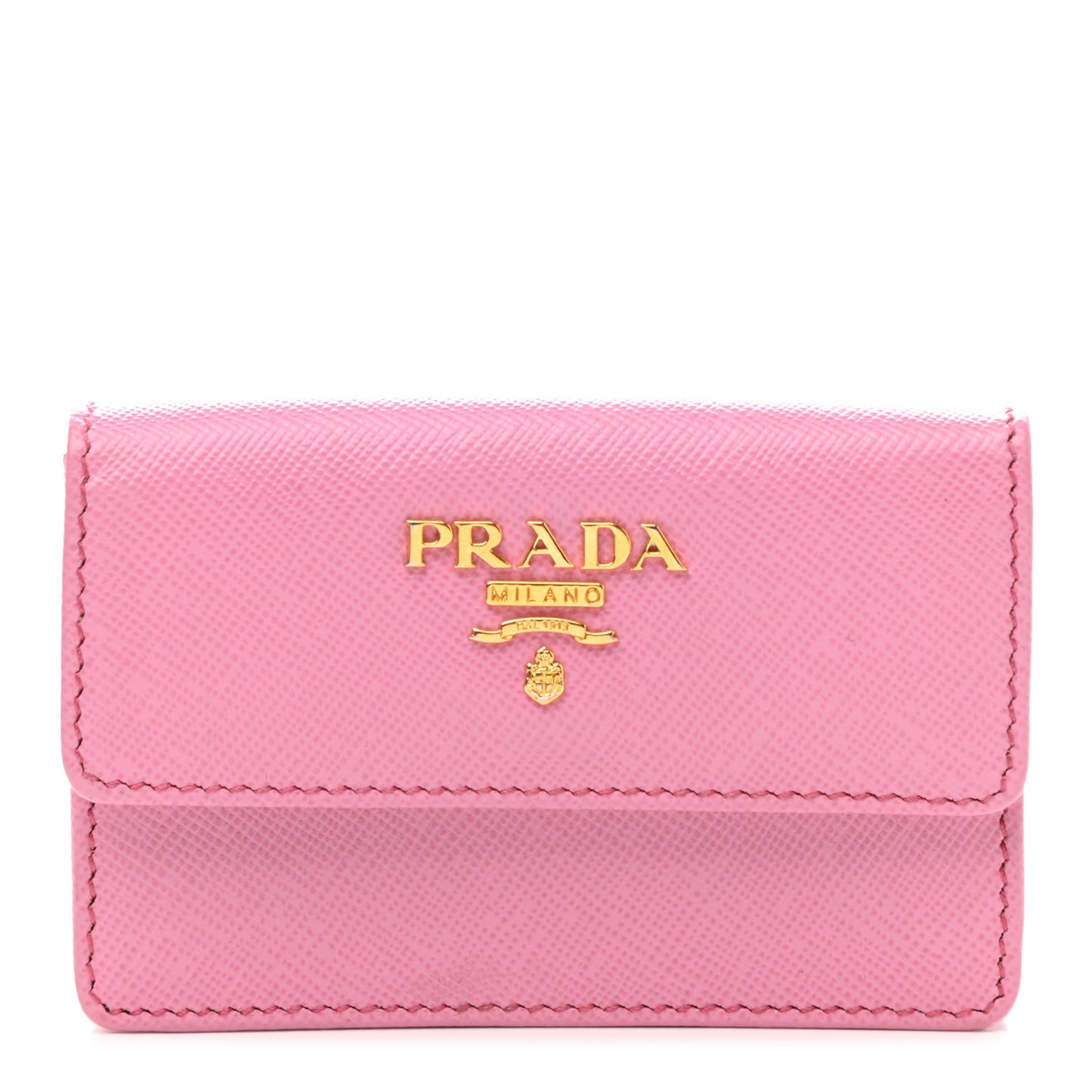 Saffiano Metal Flap Wallet Begonia