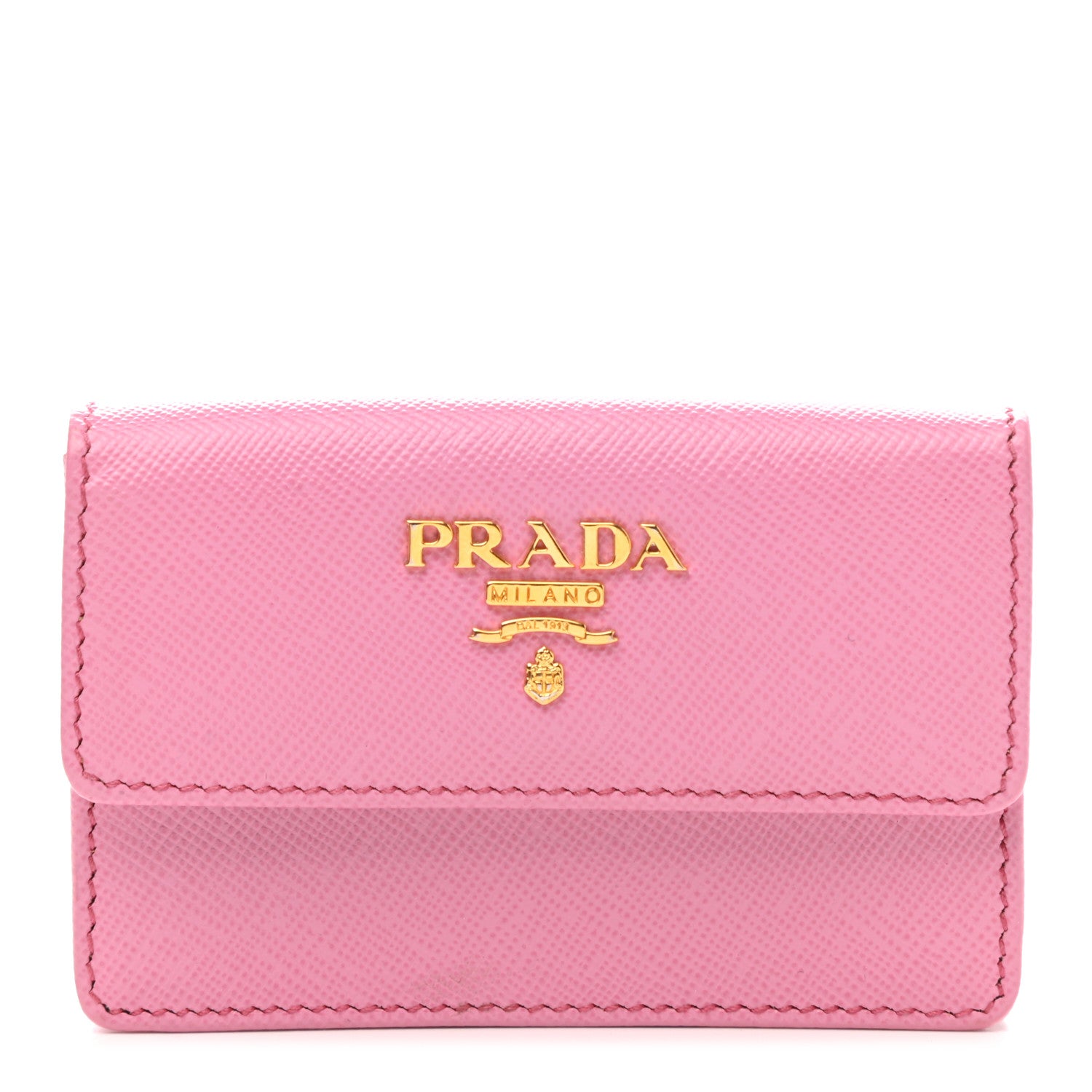 Prada Saffiano Metal Flap Wallet Begonia 1 of 8