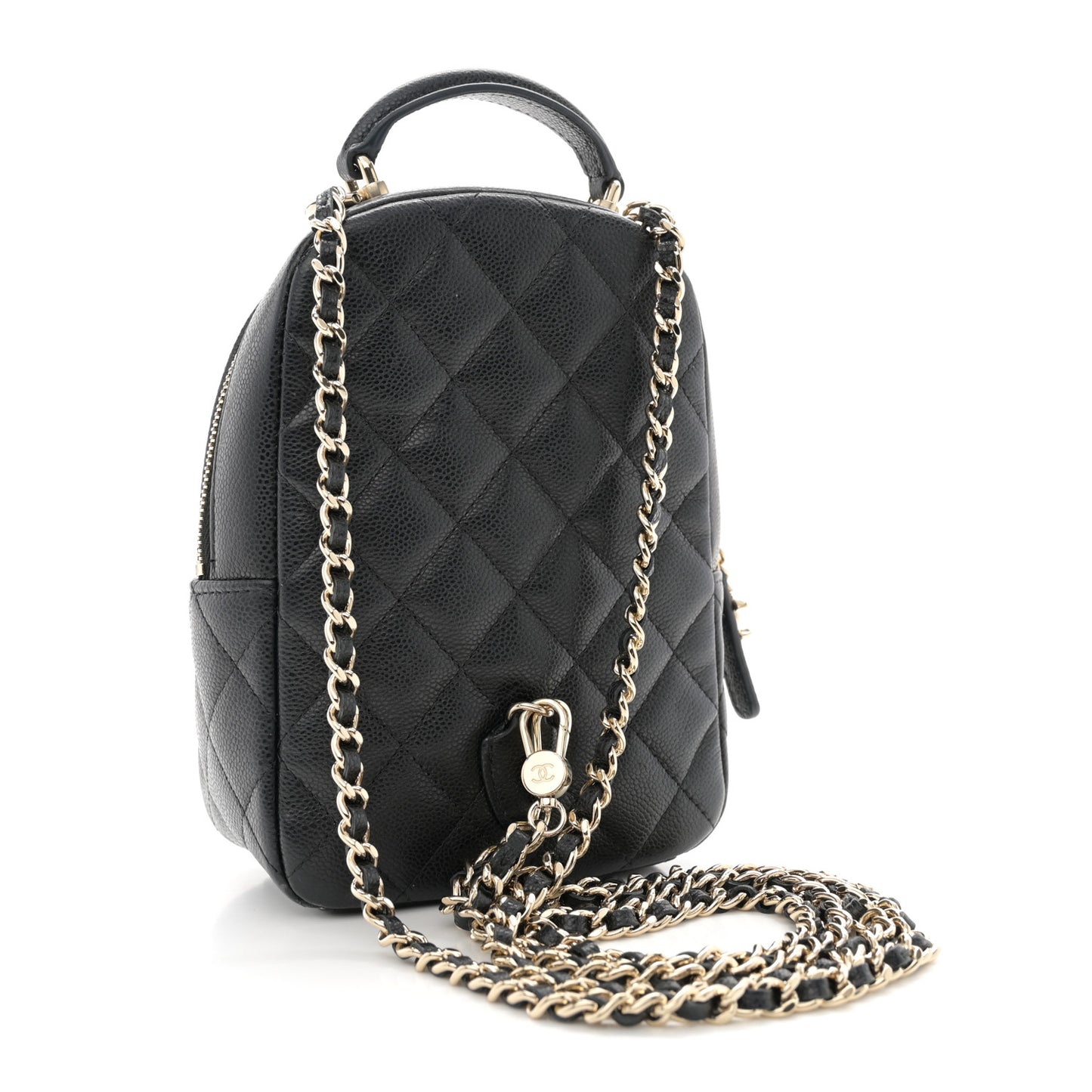 Caviar Quilted CC Mini Classic Backpack Black
