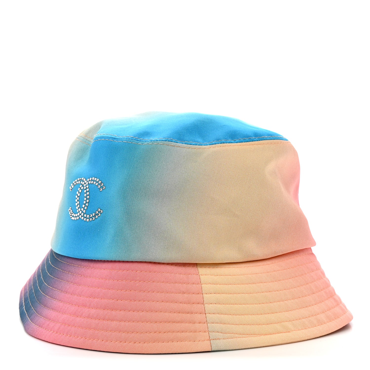 Chanel Cotton CC Bucket Hat M Pink Blue Multicolor 1782565 