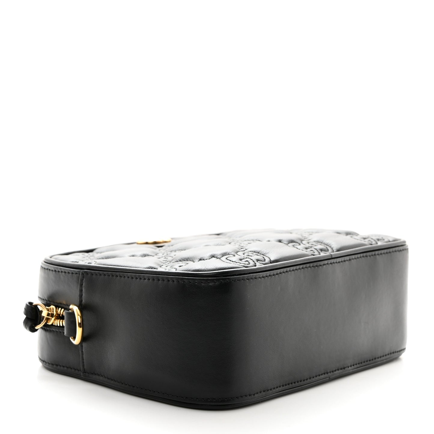 Calfskin GG Matelasse Shoulder Bag Black Natural