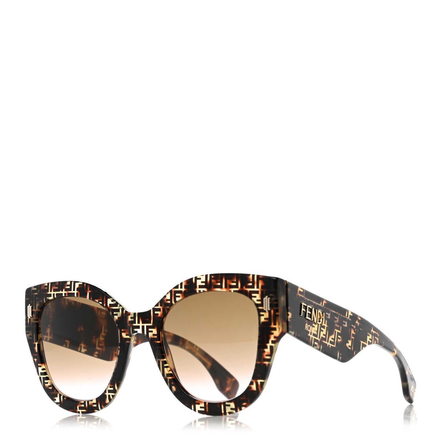 Fendi Acetate Fendi Roma Cat Eye Sunglasses FF 0435/S Havana 1 of 8