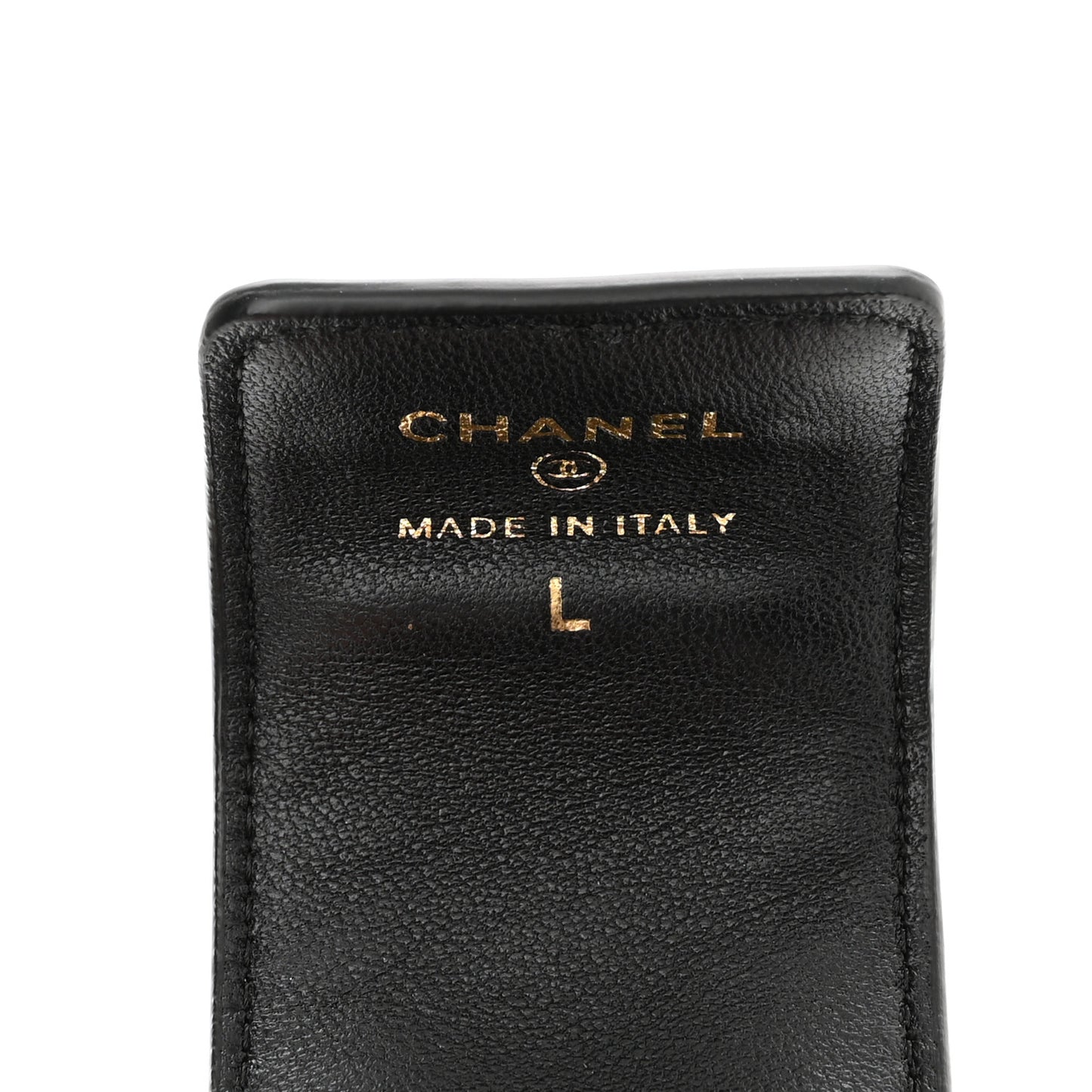 Lambskin Quilted Flap Card Holder With Cuff Black