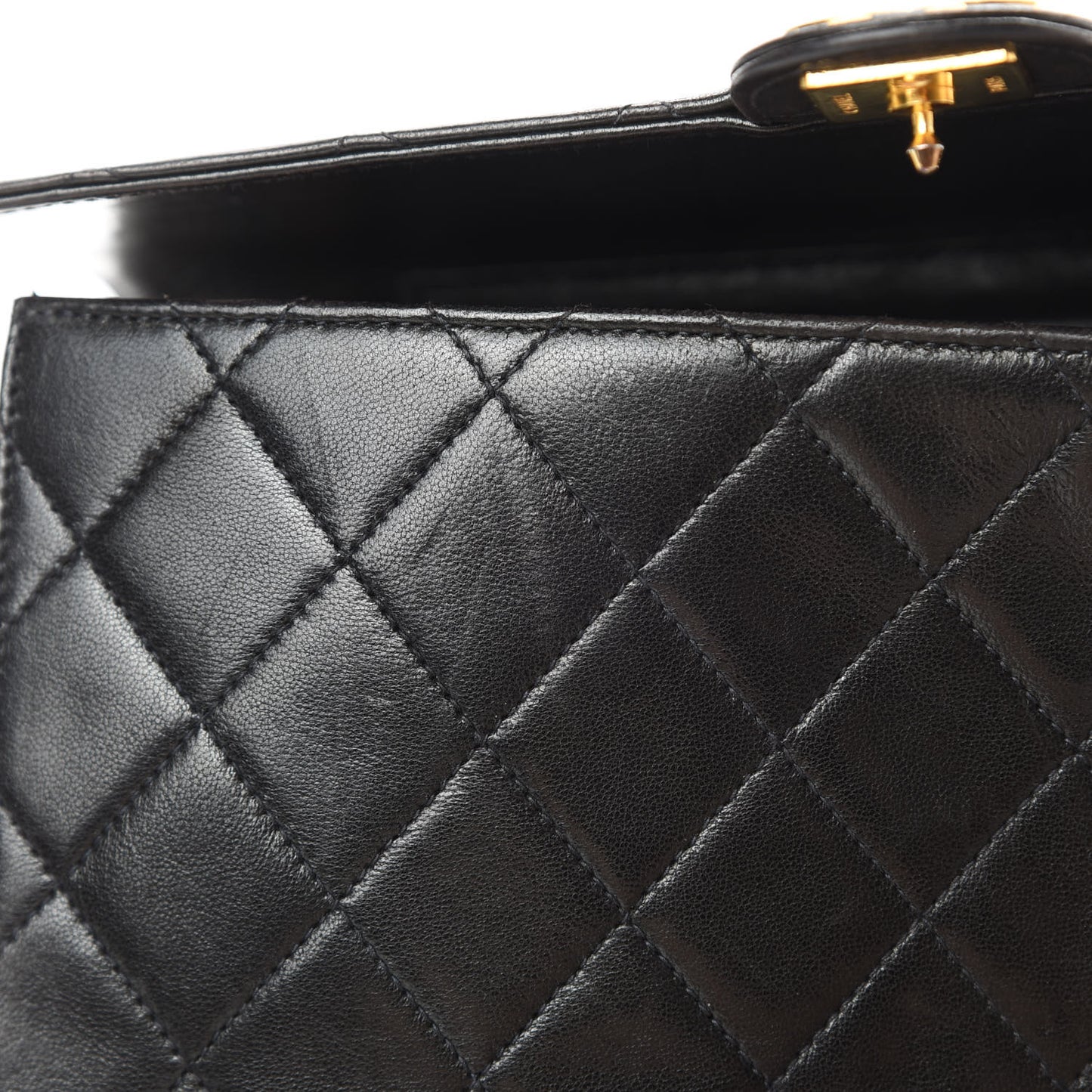 Lambskin Quilted Medium Single Flap Black