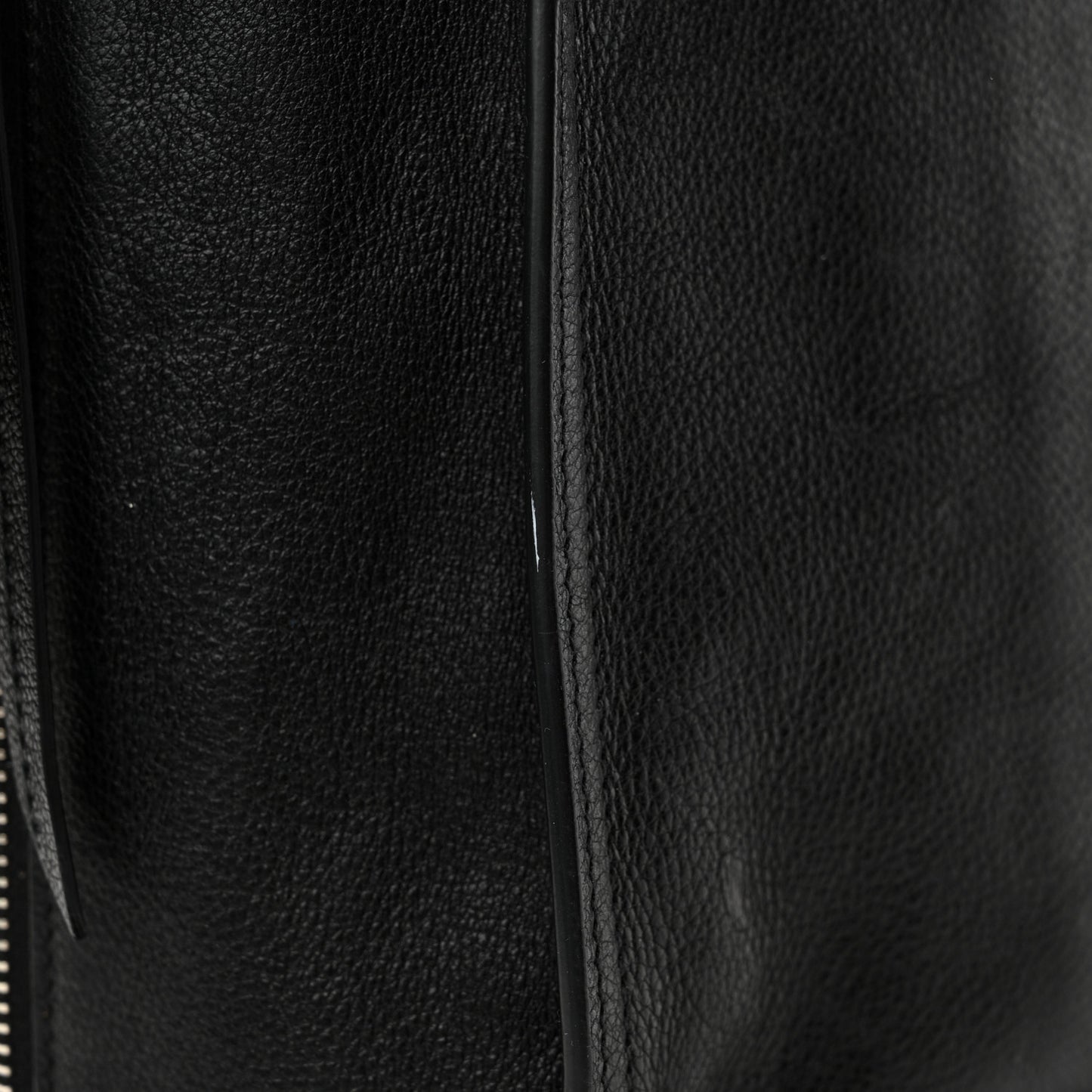Glace Calfskin Etiquette Shopping Bag Black Astrale