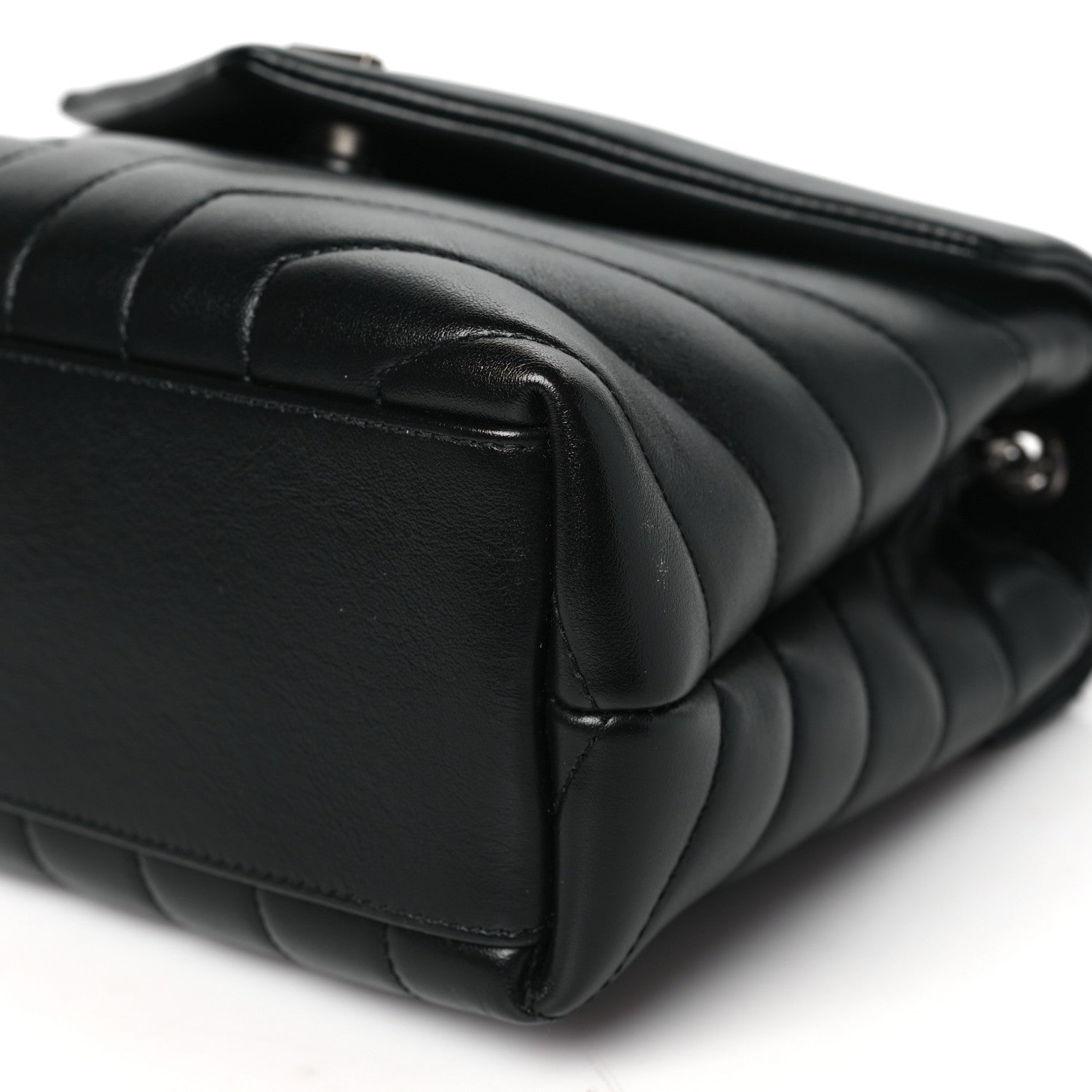 Saint Laurent Calfskin Y Quilted Monogram Small Loulou Chain Satchel Black 10 of 10