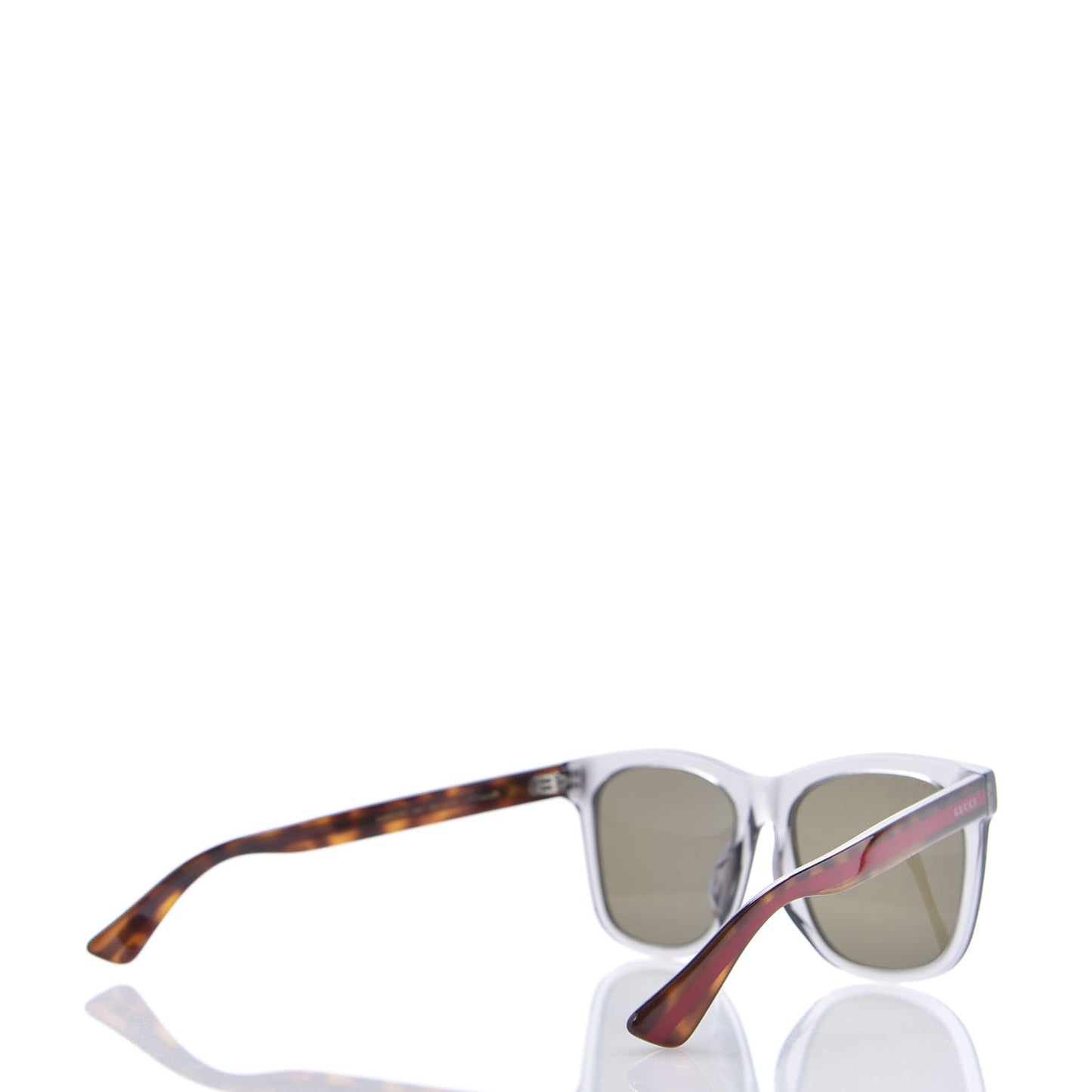Acetate Square Frame Web Sunglasses GG0057SK Grey Havana