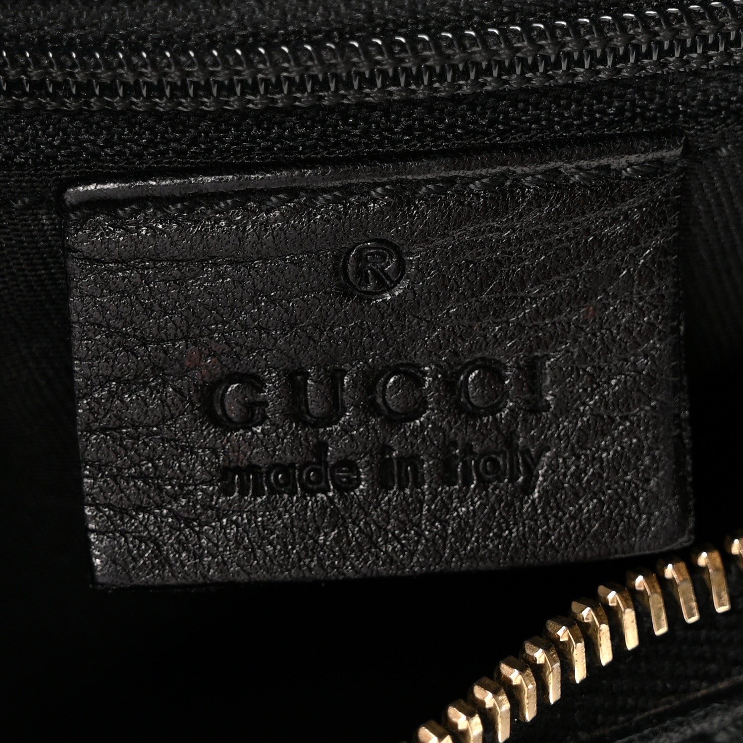 Gucci Calfskin Large D Gold Ring Hobo Black 5 of 9