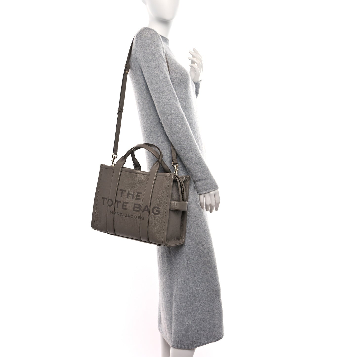 Grained Calfskin Small The Tote Bag Cement