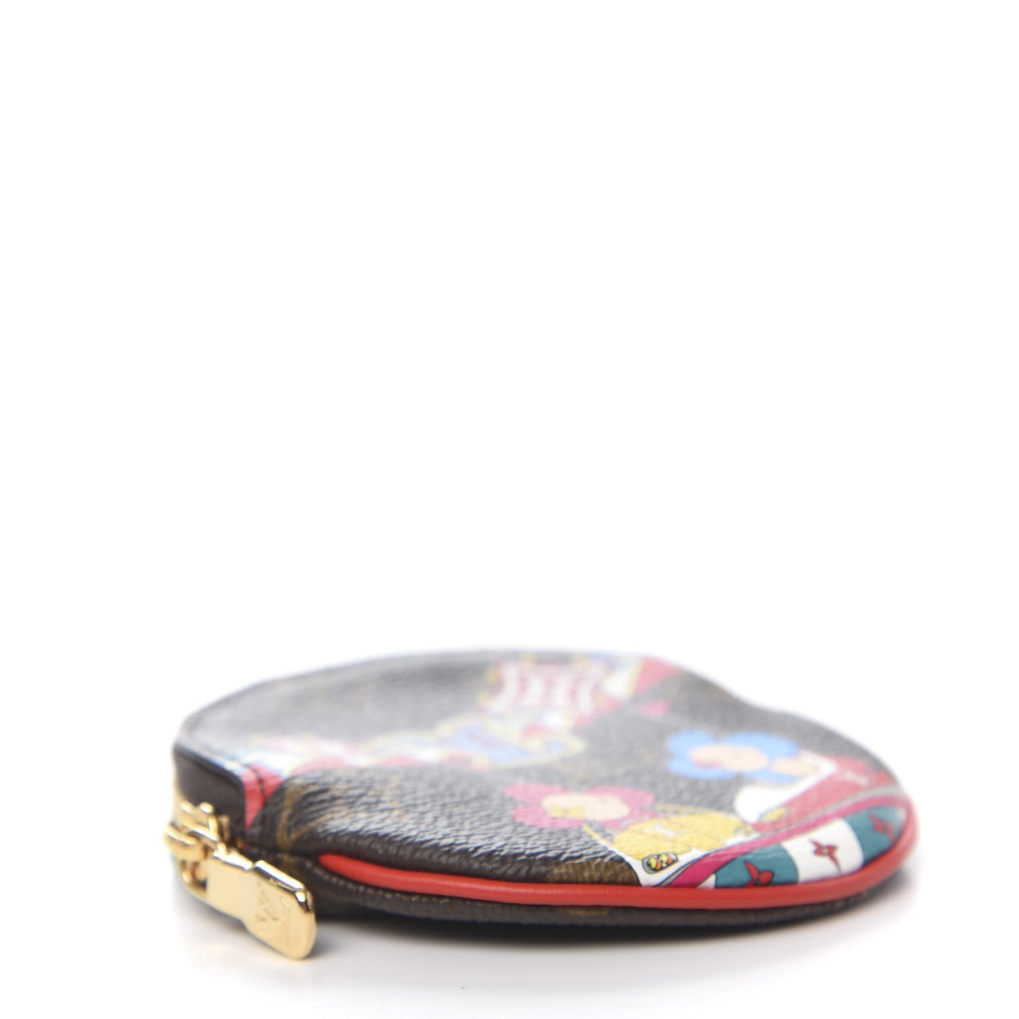 Monogram 2020 Christmas Animation Bumper Cars Round Coin Purse Coquelicot