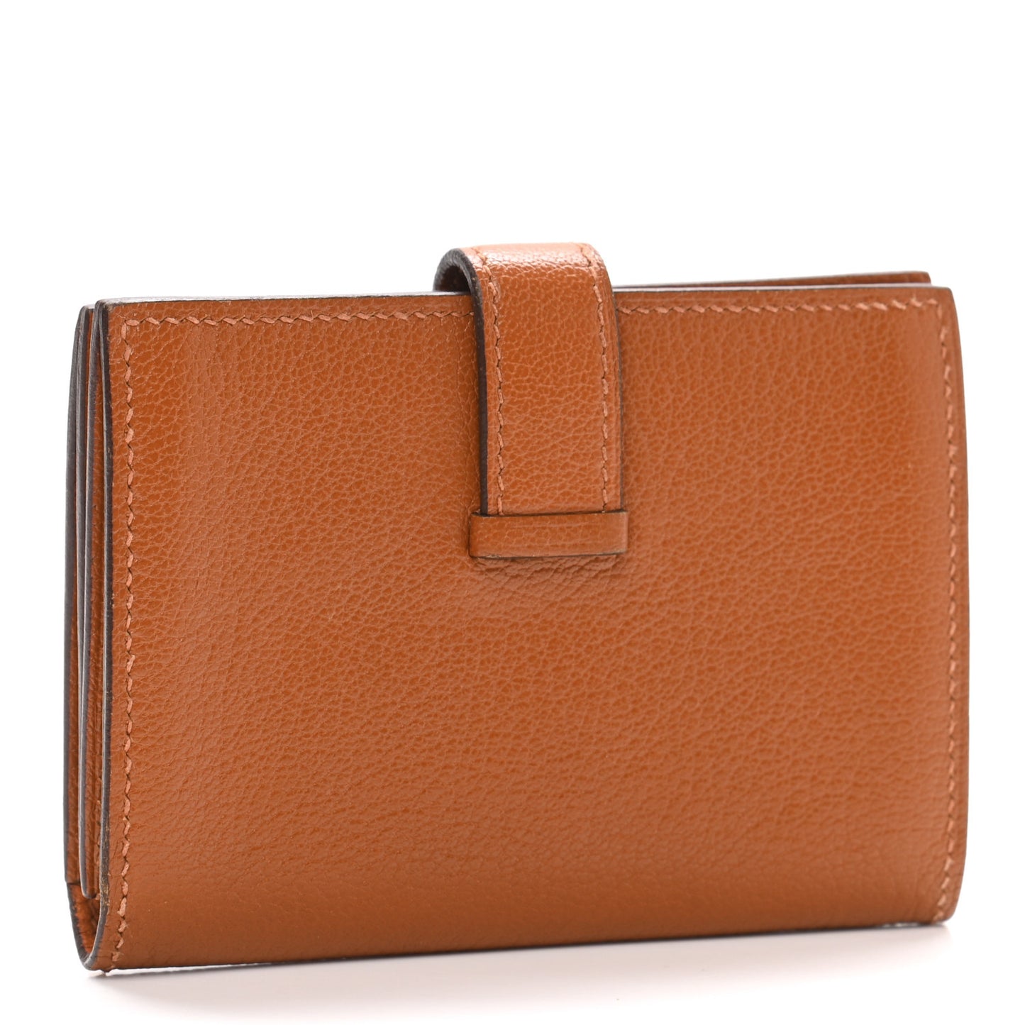Chevre Mysore Verso Bearn Card Holder Wallet Caramel Orange
