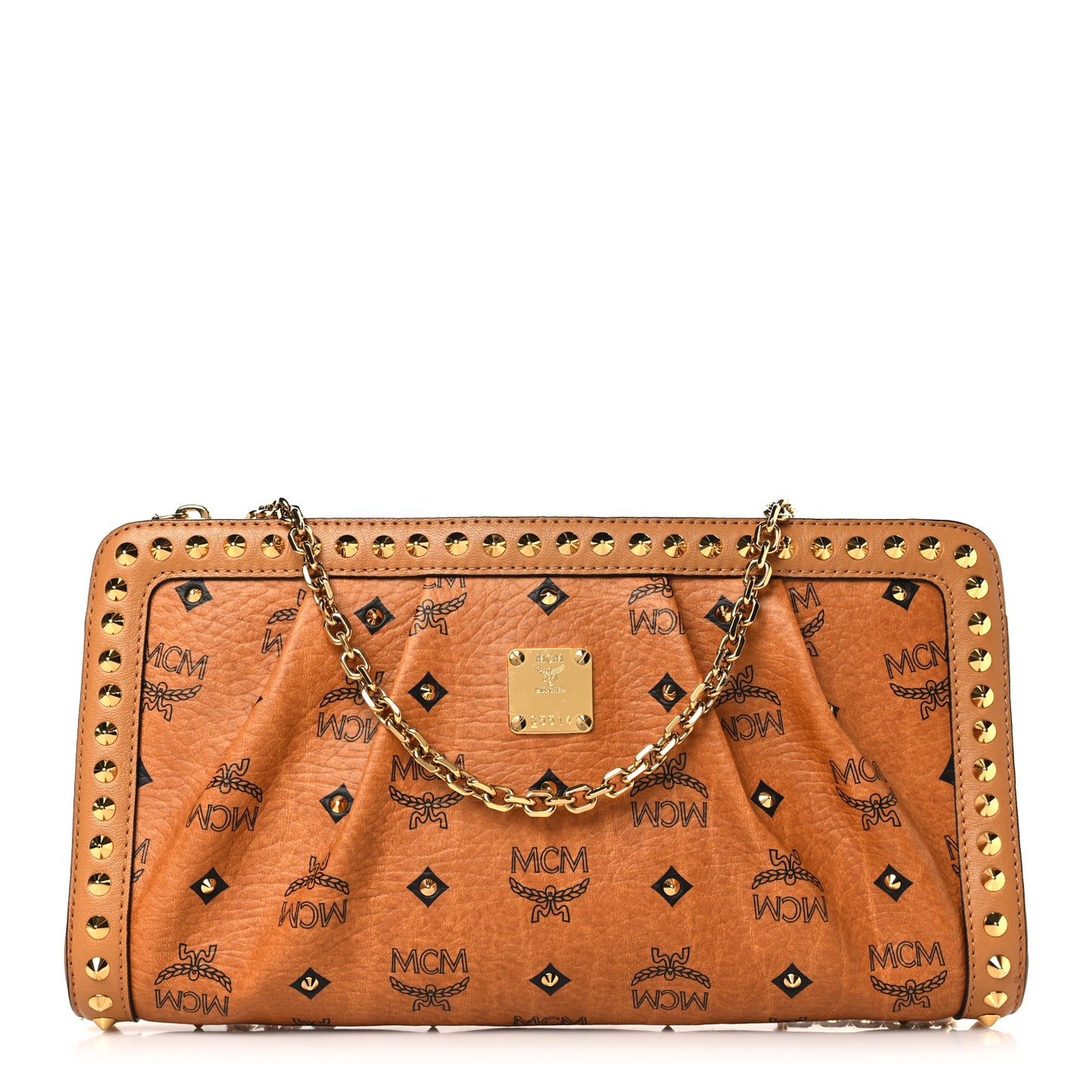Visetos Studded Crossbody Cognac