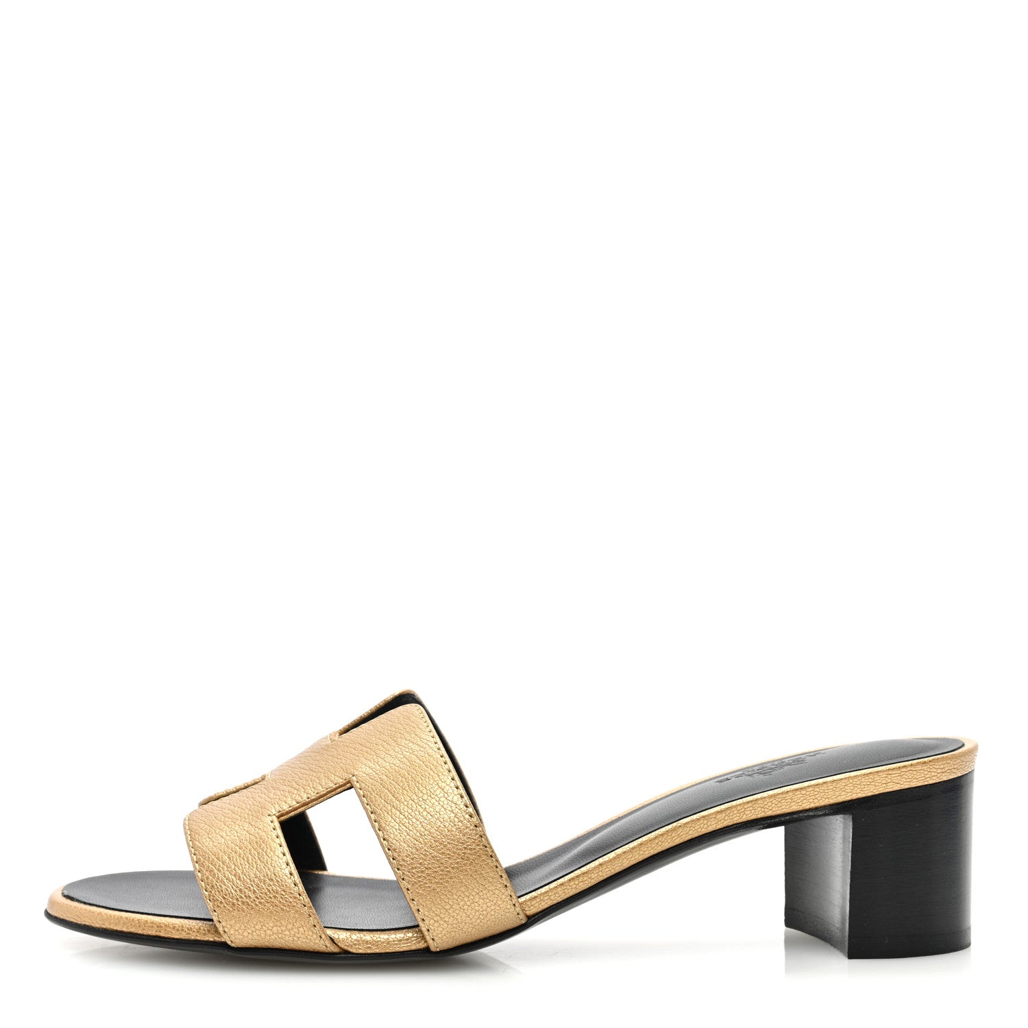 Hermes Metallic Goatskin Oasis Sandals 37 Dore 1 of 8