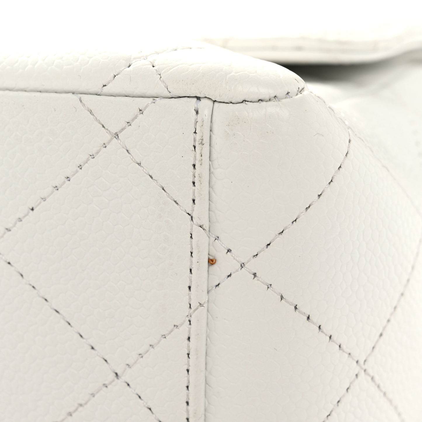 Caviar Quilted Maxi Double Flap White