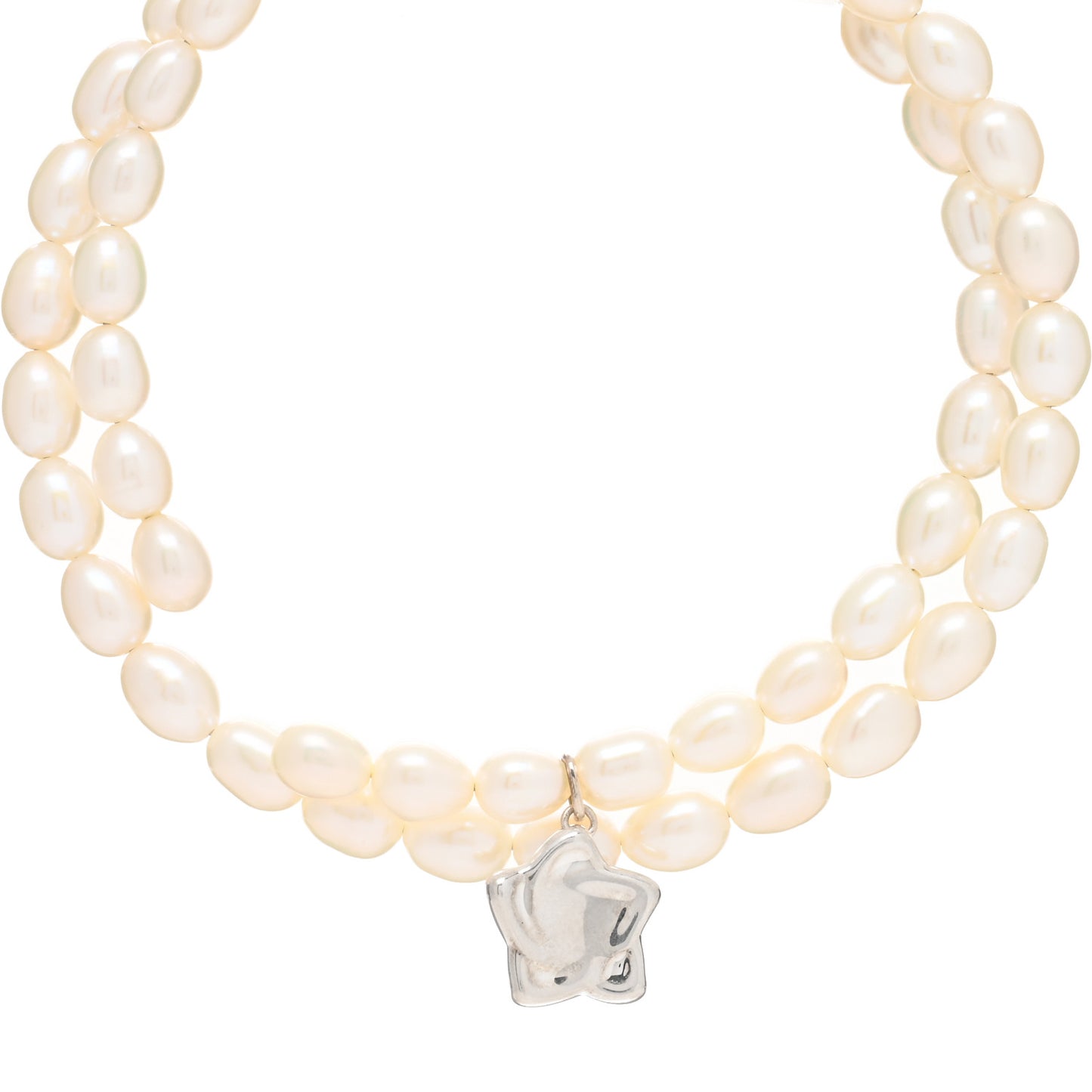 Sterling Silver Pearl Elsa Peretti Star Pendant Necklace
