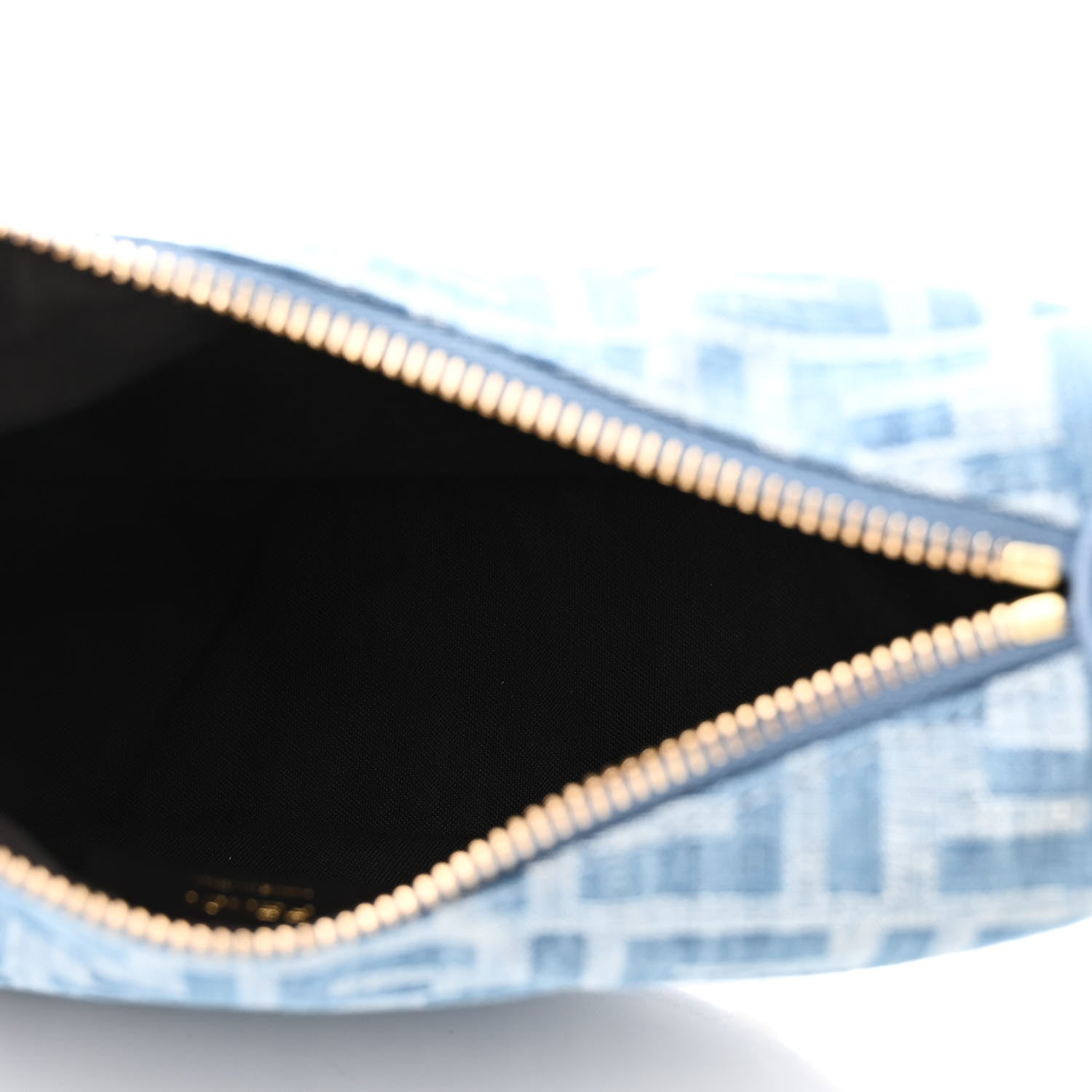 Fendi Denim Vitello King F is Fendi FF Embroidered Mini Fendigraphy Hobo Bag Denim Sand 5 of 10