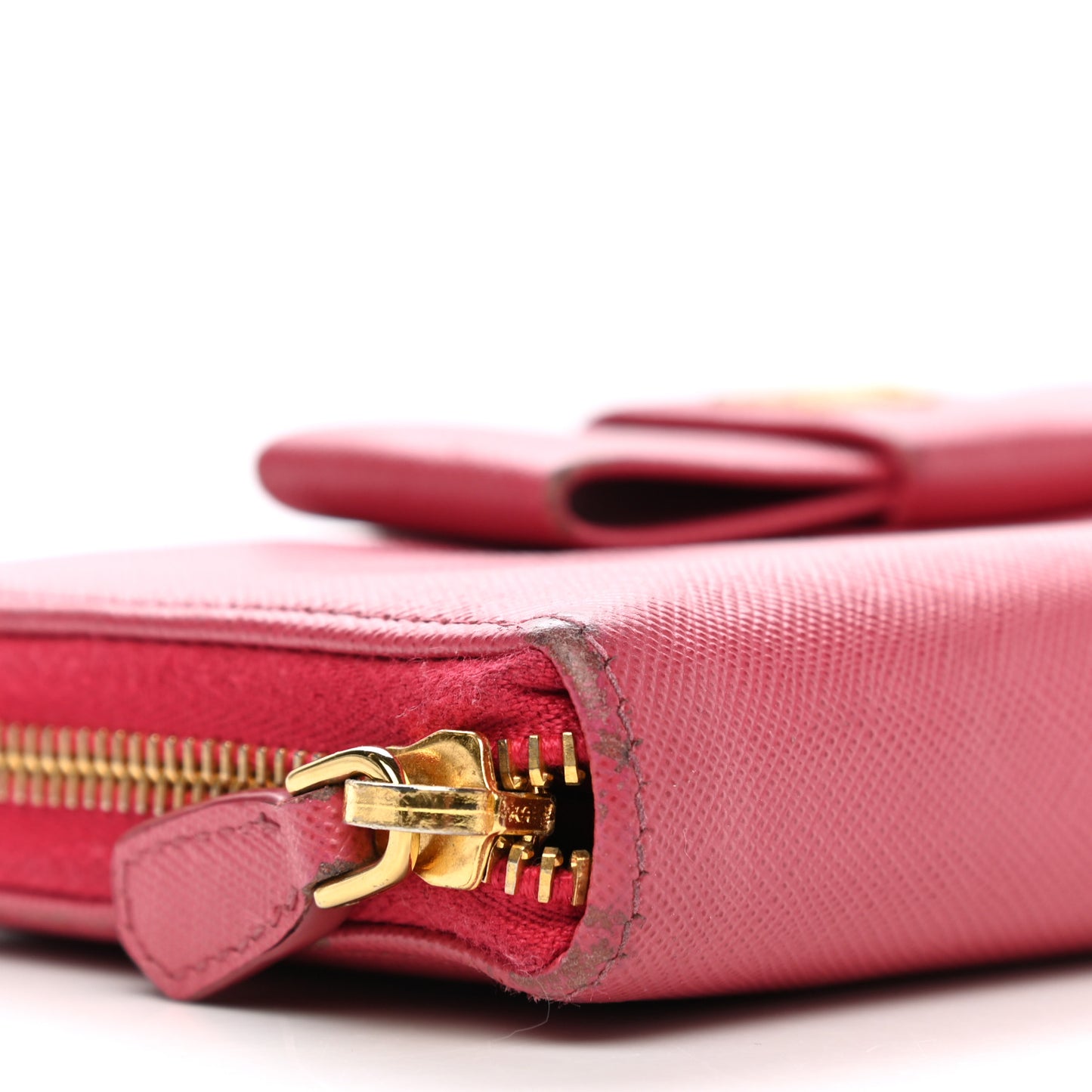 Saffiano Fiocco Bow Zip Around Wallet Peonia