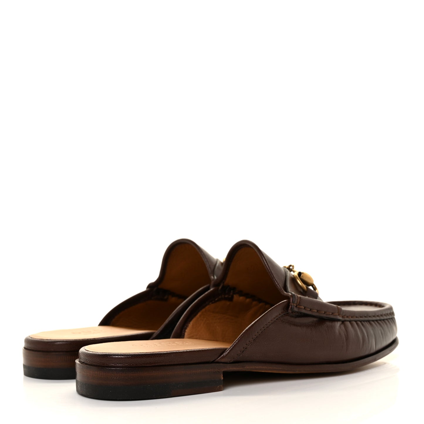 Goatskin Mens Horsebit Slippers 6 Brown