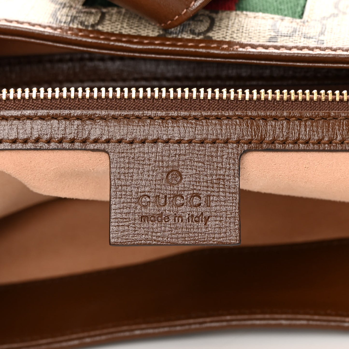 GG Supreme Monogram Azalea Calfskin Web Medium Jackie 1961 Hobo Beige Ebony Brown Sugar